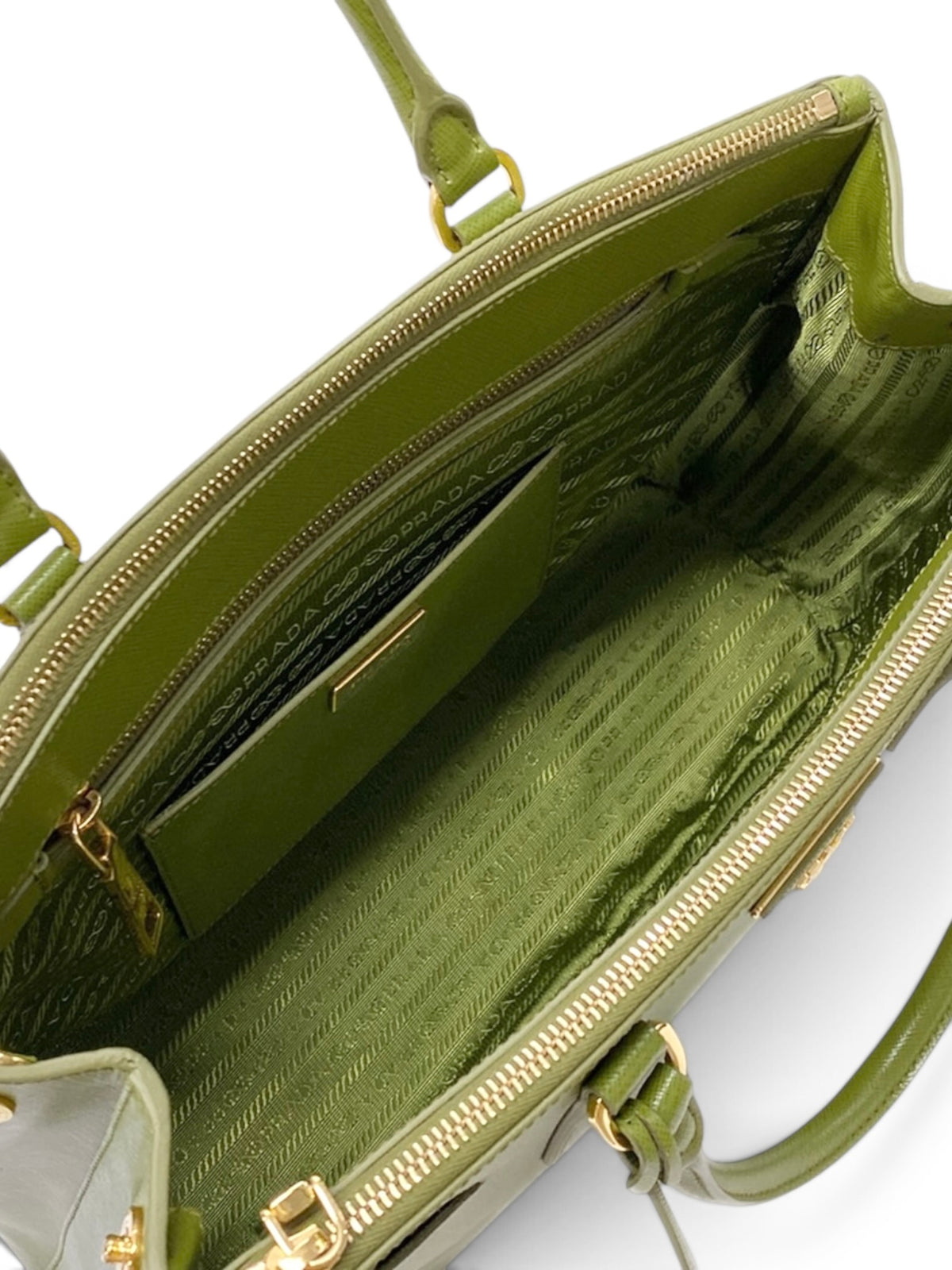 Prada Green Saffiano Lux Galleria Tote
