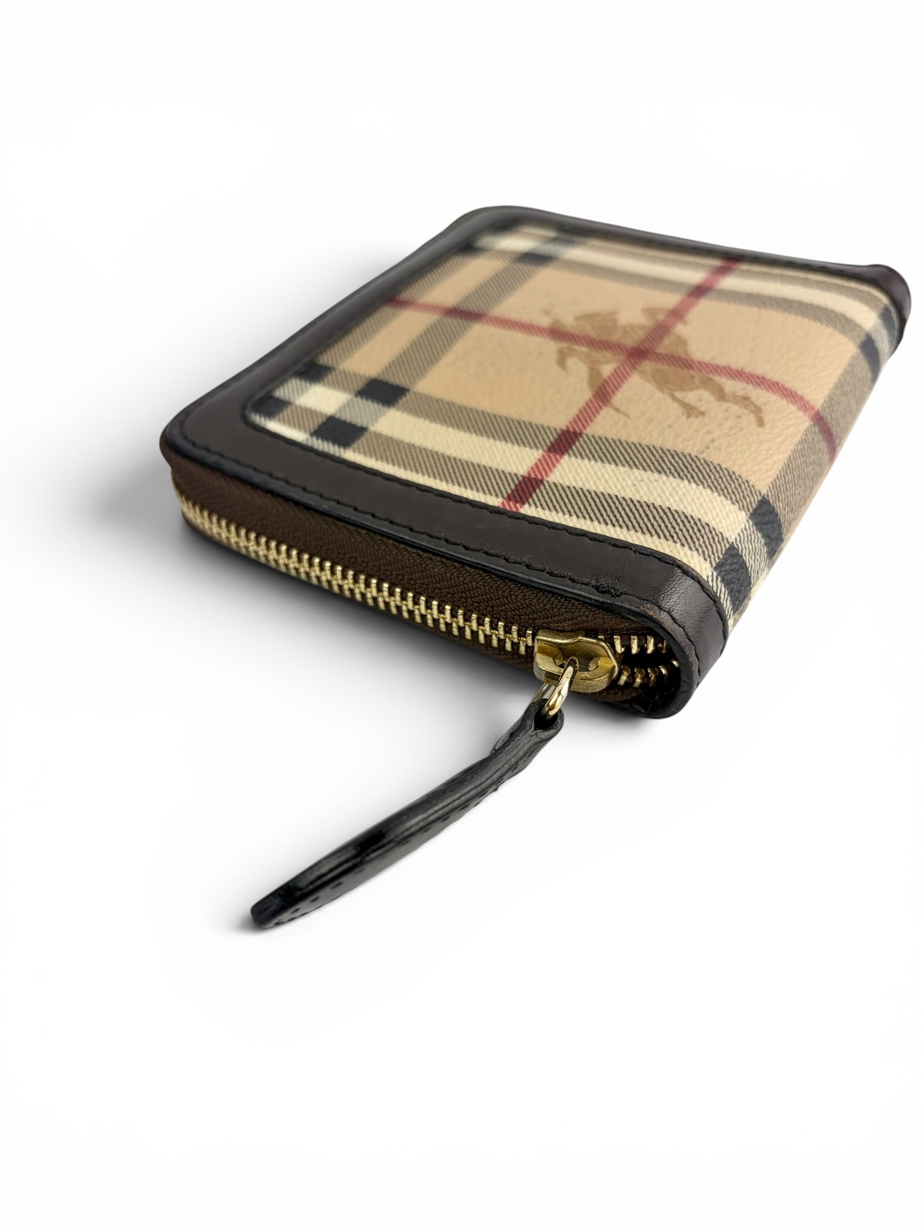 Burberry Check Tall Compact Zip Wallet