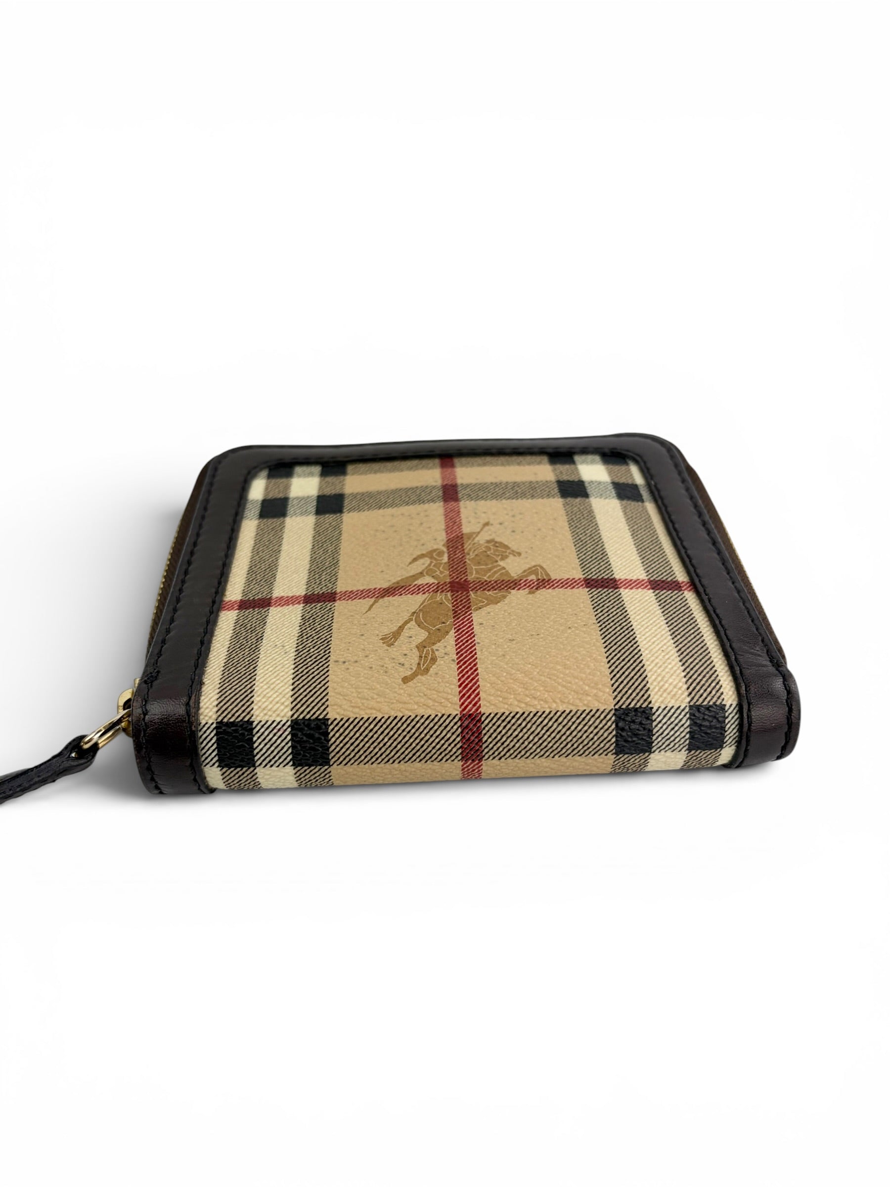 Burberry Check Tall Compact Zip Wallet