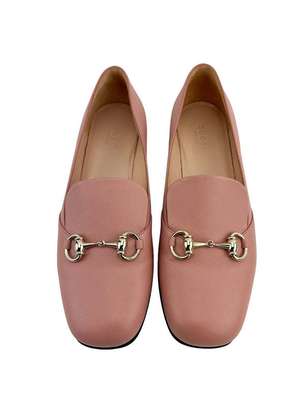 Gucci Pink Leather Loafers Size 38
