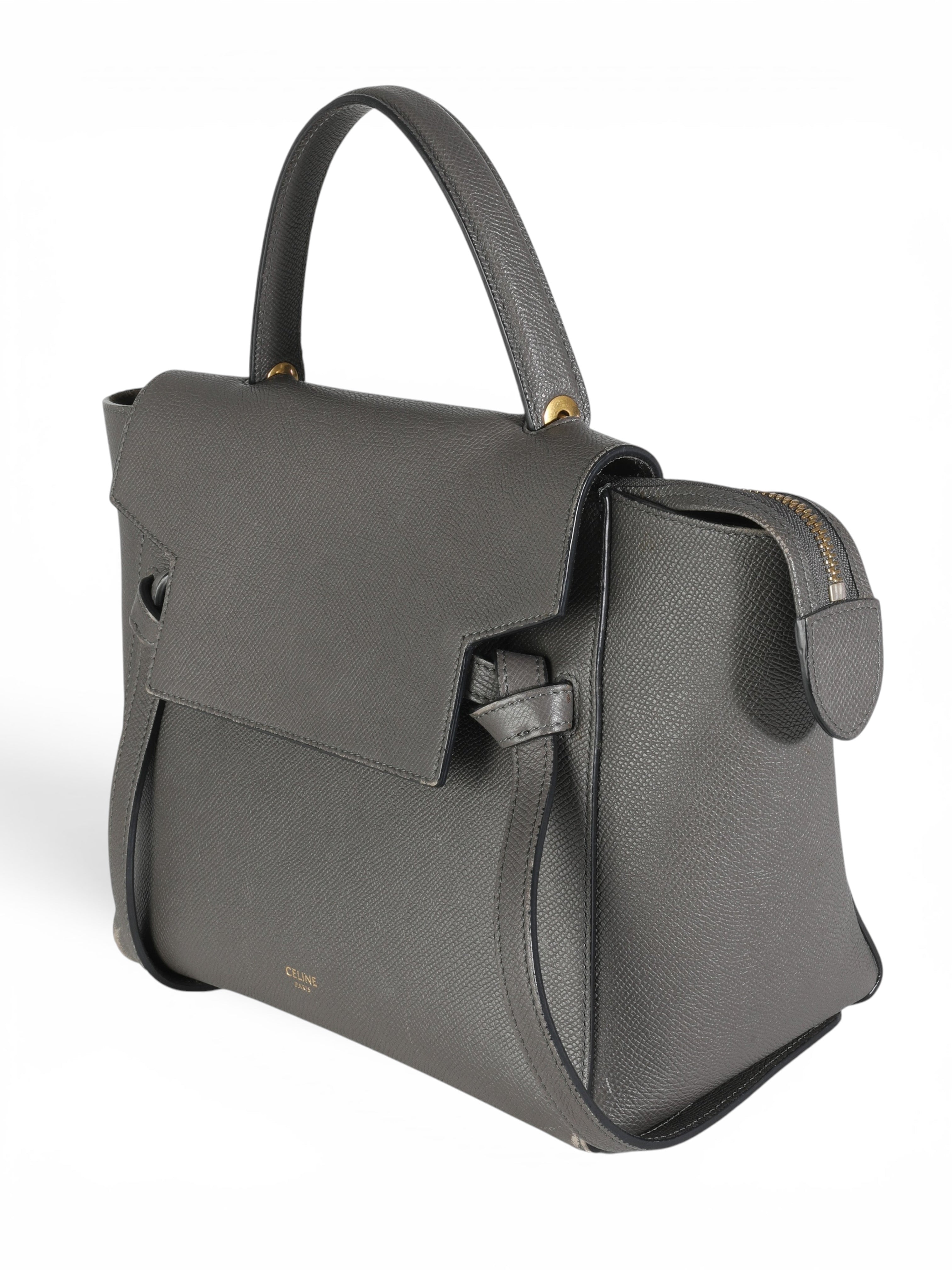 Celine Grey Leather Micro Belt Bag