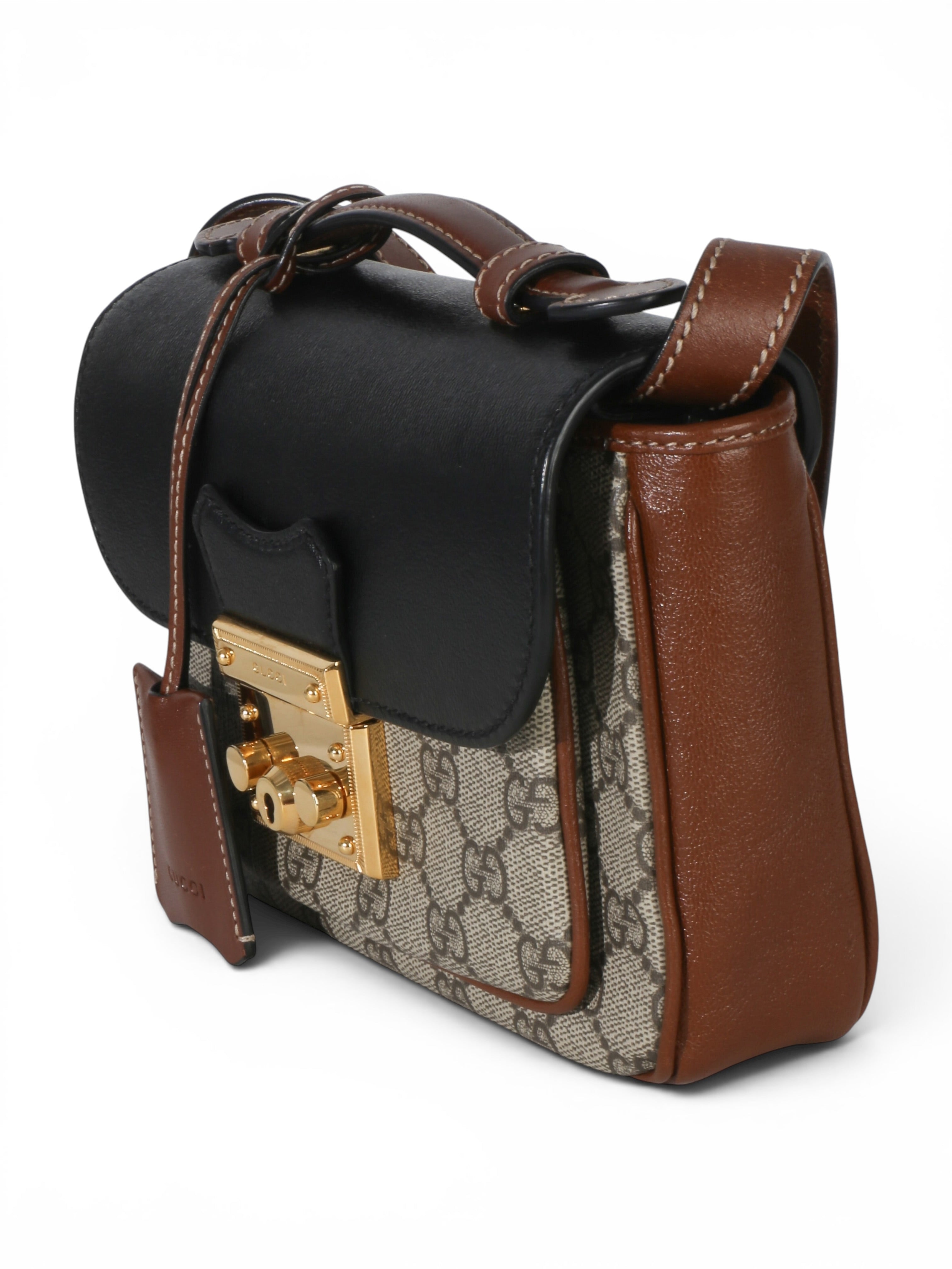 Gucci Black Supreme Monogram Mini Padlock Bag