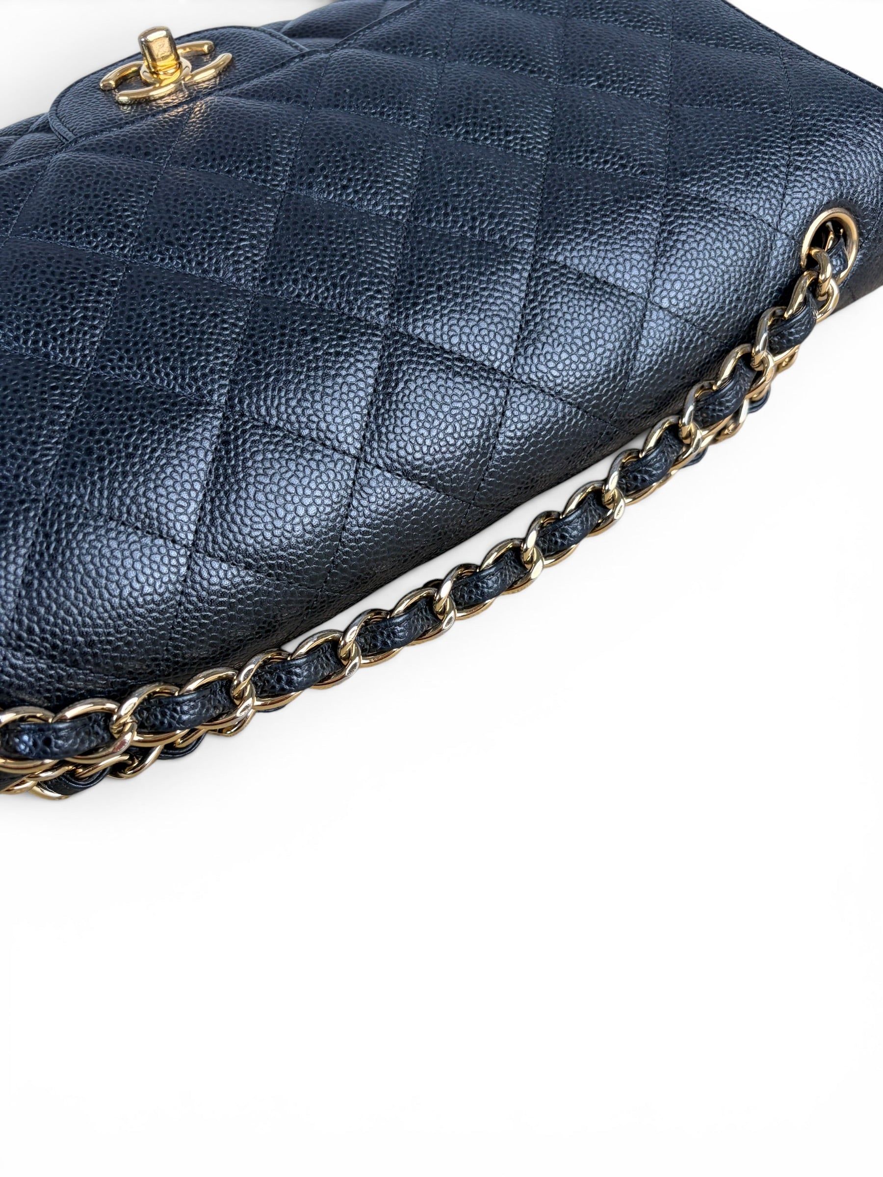 Chanel Black Caviar Jumbo Double Flap Classic