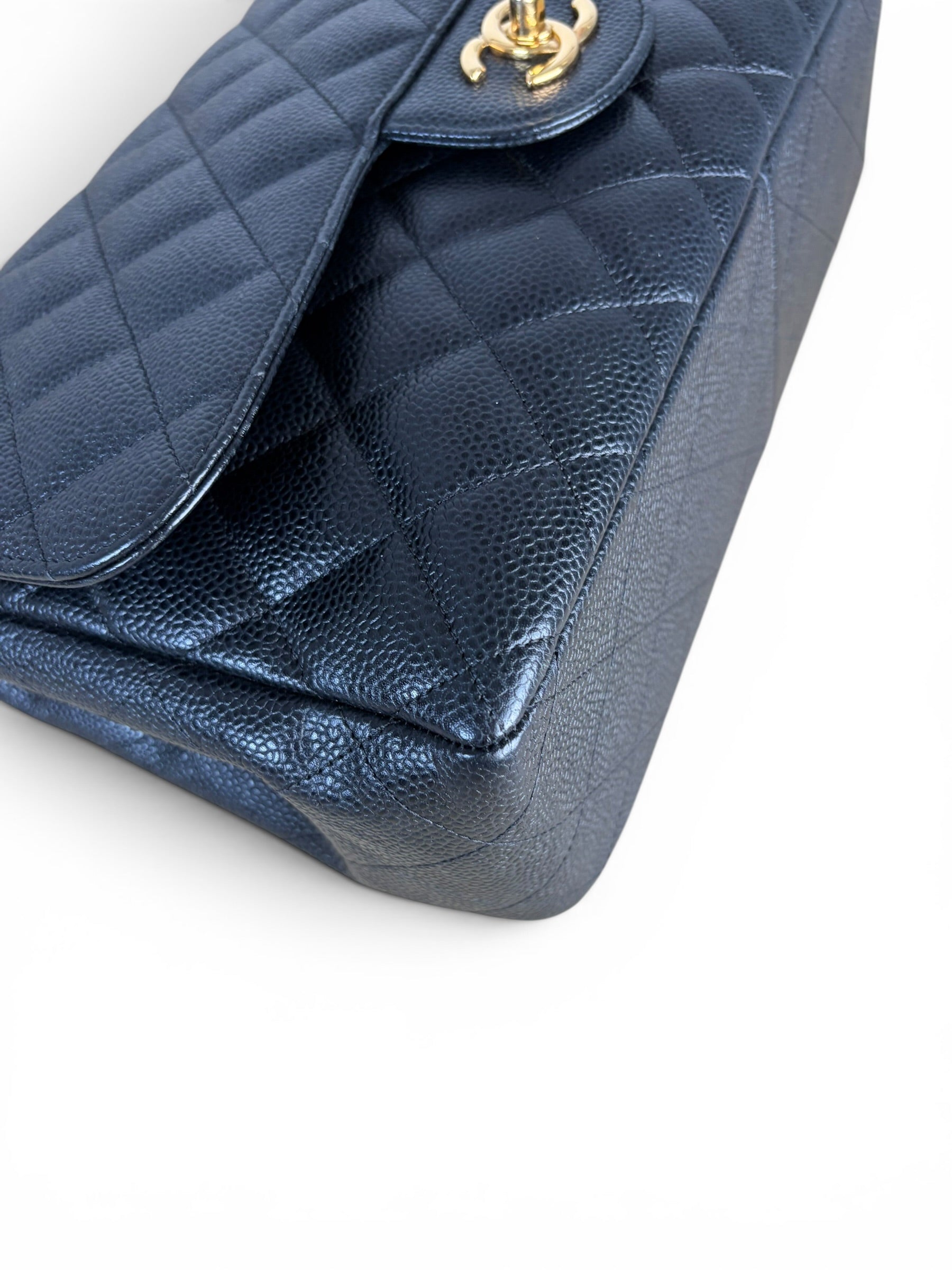 Chanel Black Caviar Jumbo Double Flap Classic