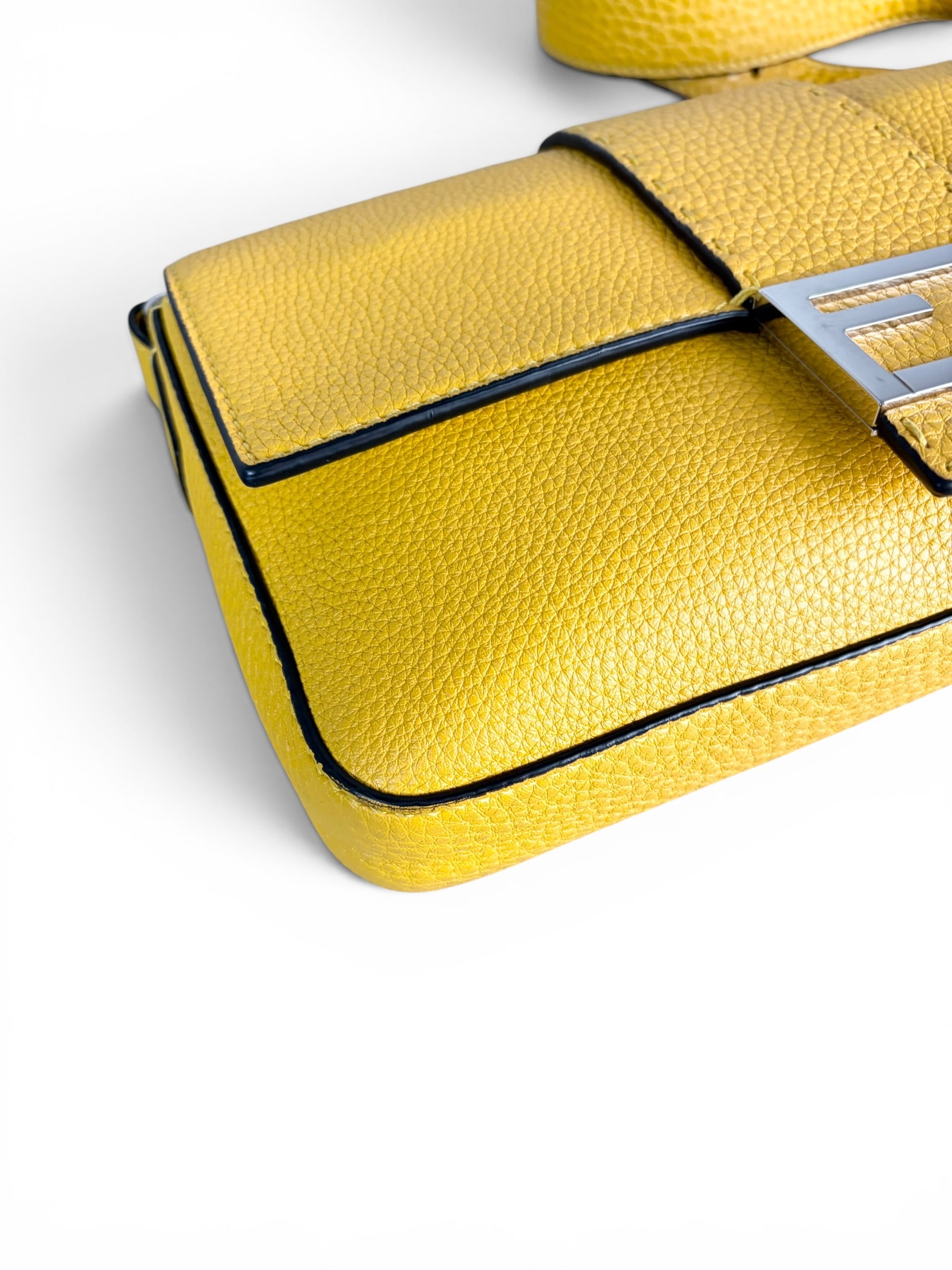 Fendi Yellow Selleria Leather Belt Baguette