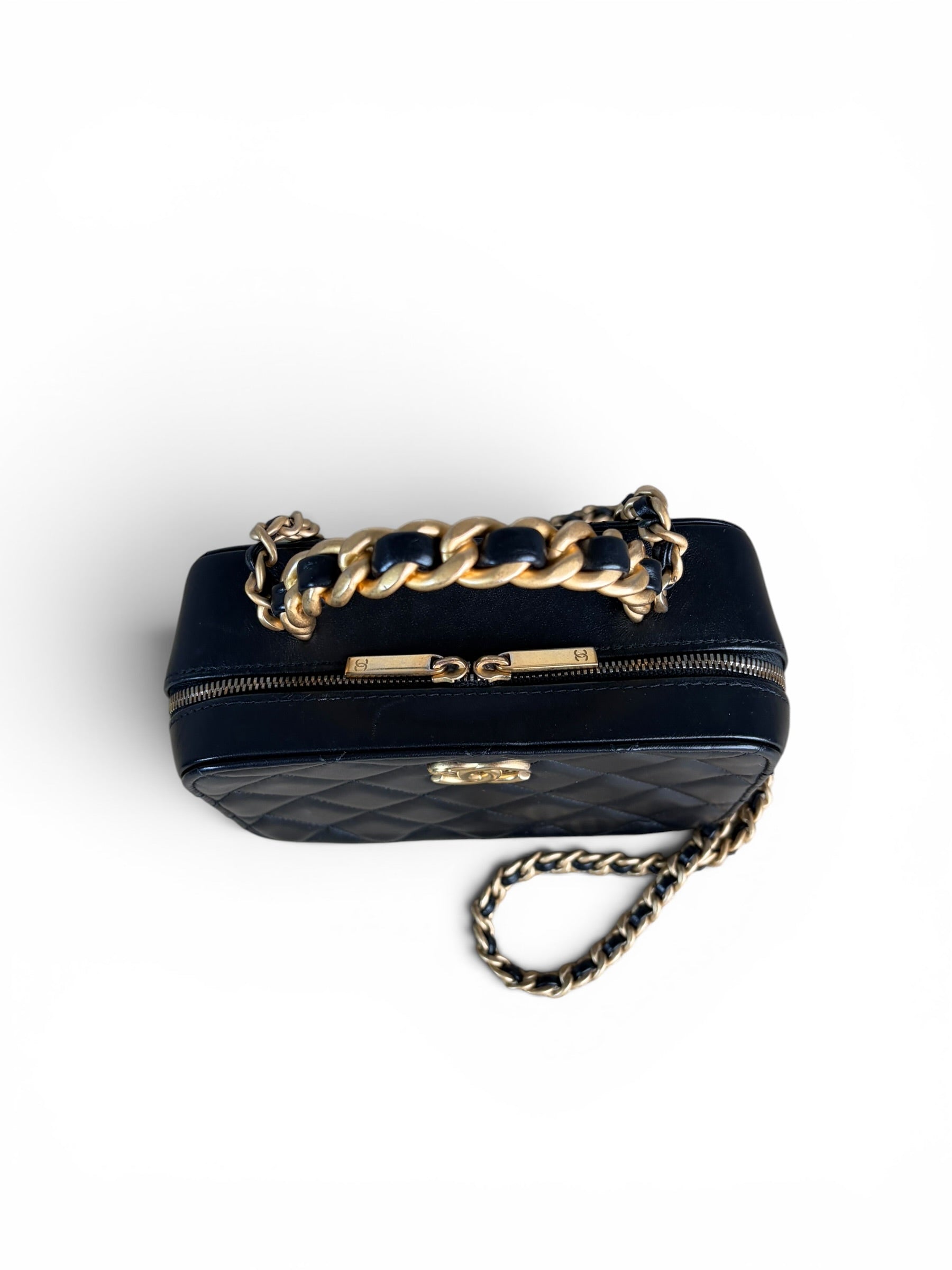 Chanel Black Lambskin Afternoon Tea Small Vanity