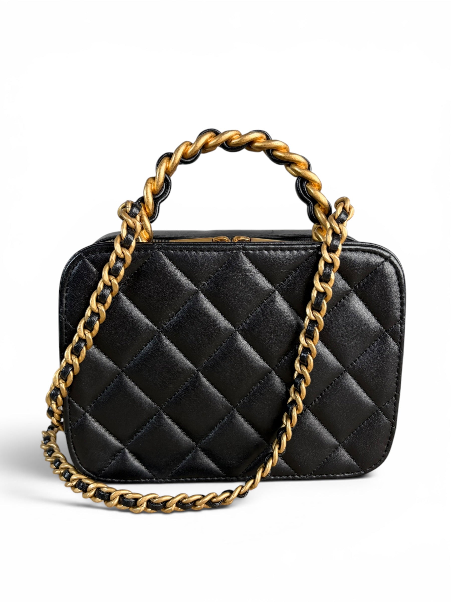 Chanel Black Lambskin Afternoon Tea Small Vanity