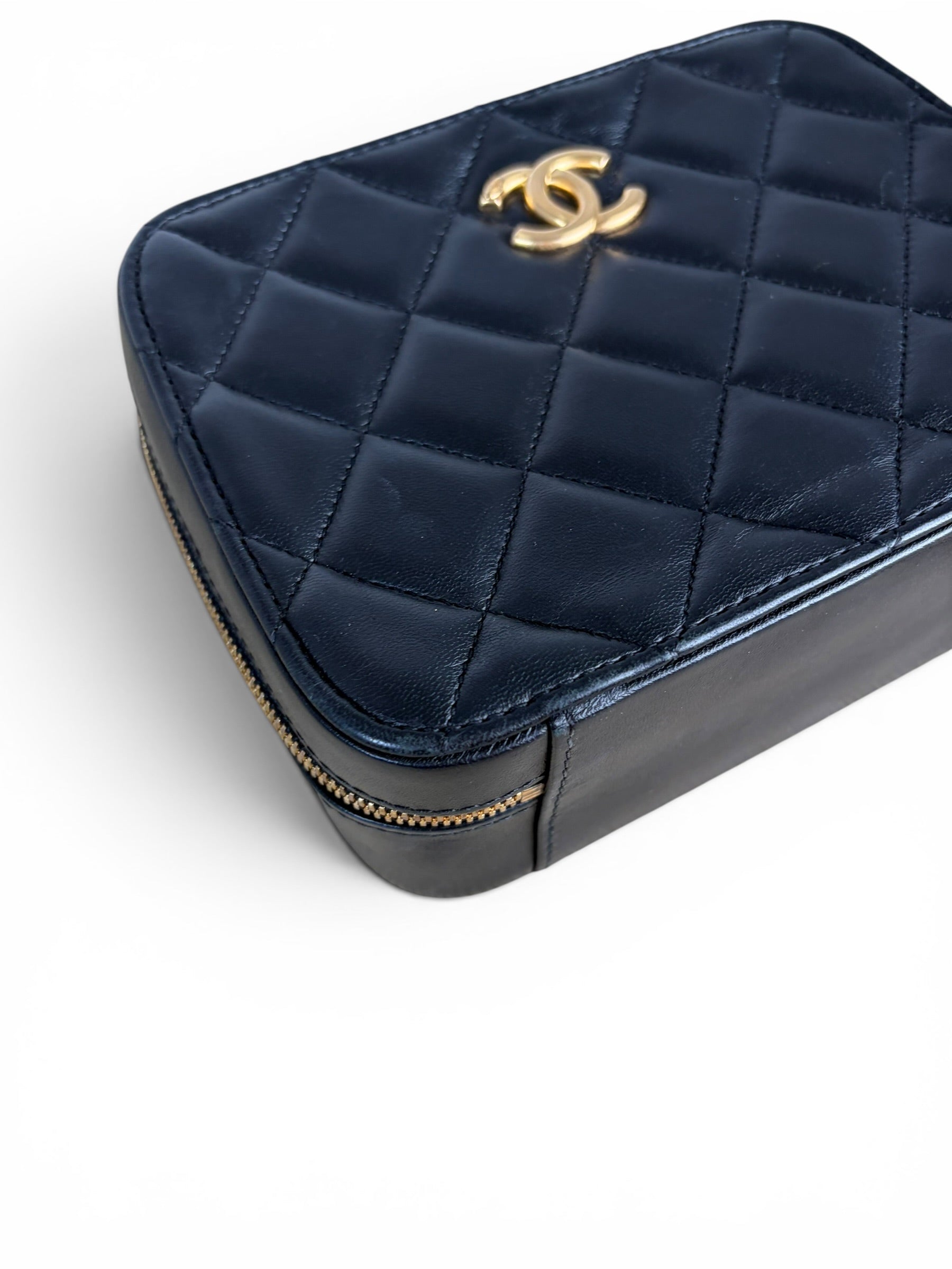 Chanel Black Lambskin Afternoon Tea Small Vanity