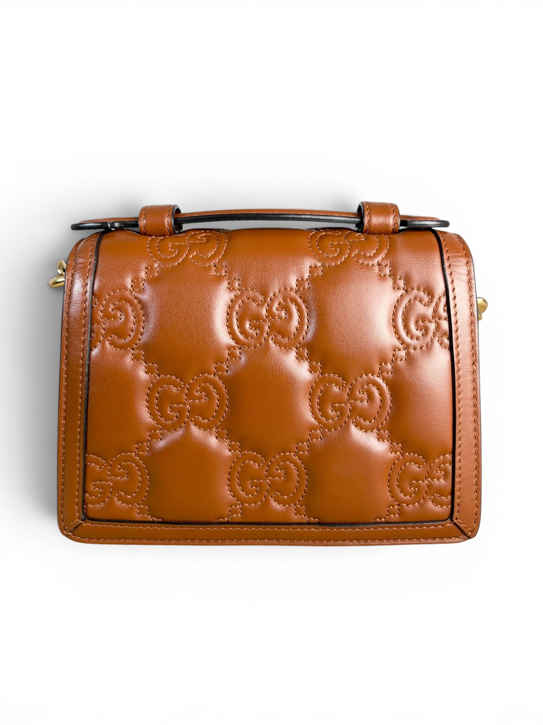 Gucci Caramel Leather GG Top Handle
