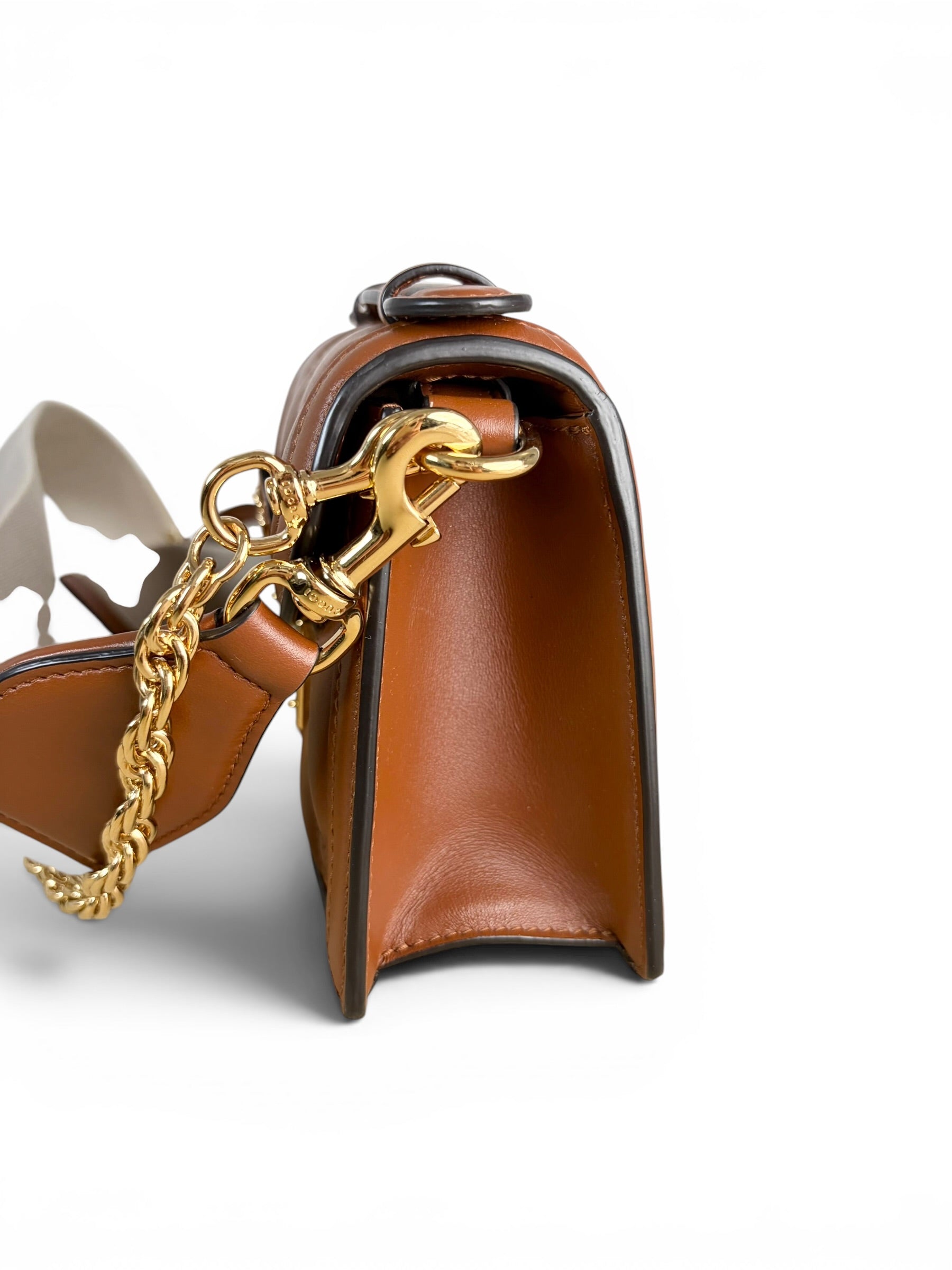 Gucci Caramel Leather GG Top Handle