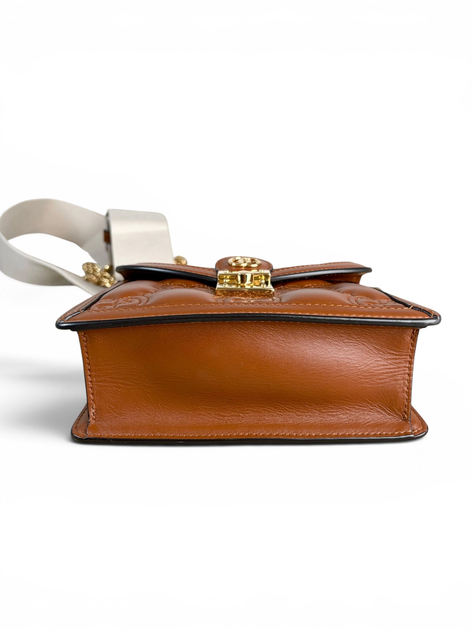 Gucci Caramel Leather GG Top Handle