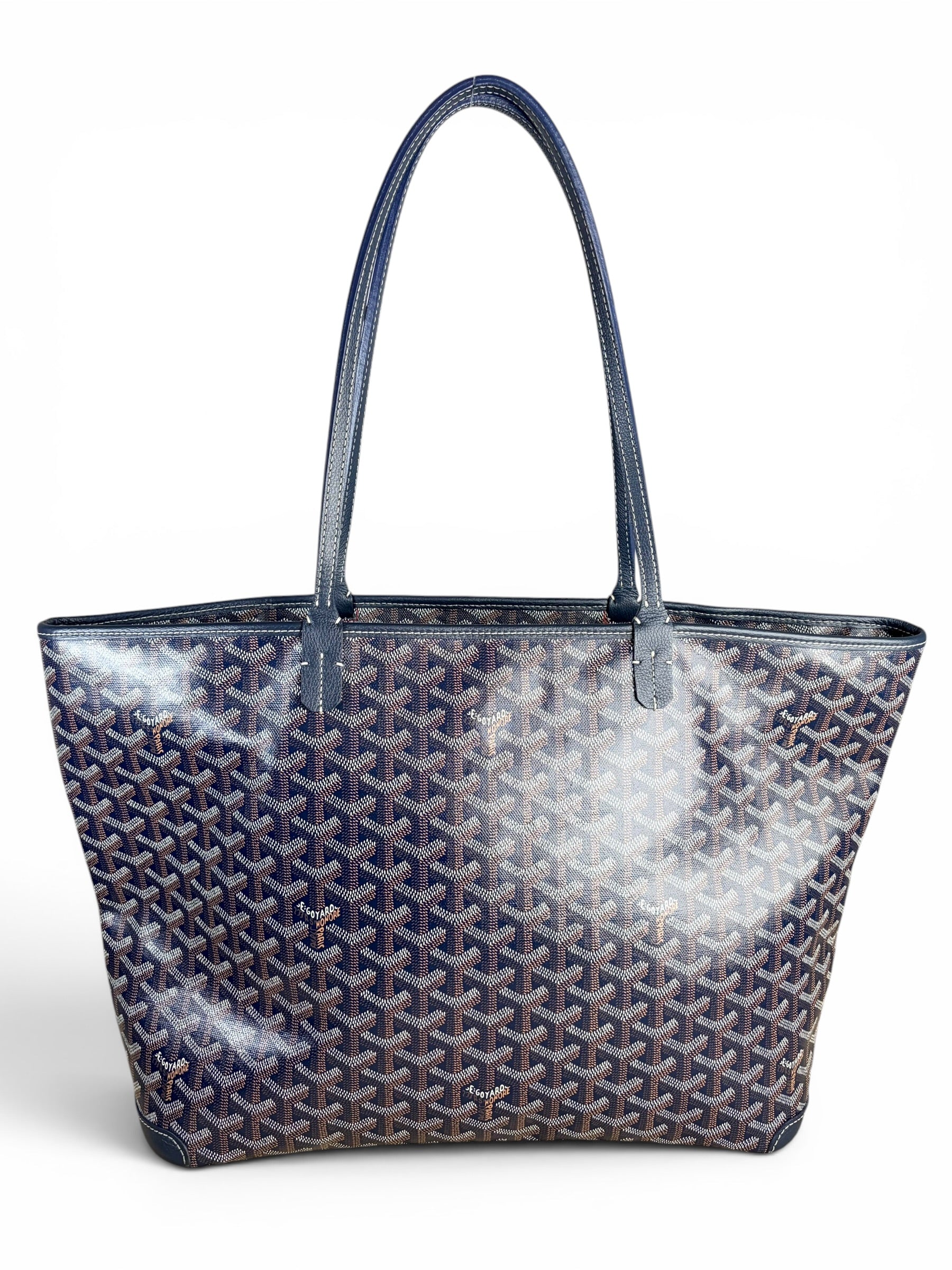 Goyard Navy Goyardine Canvas Artois MM