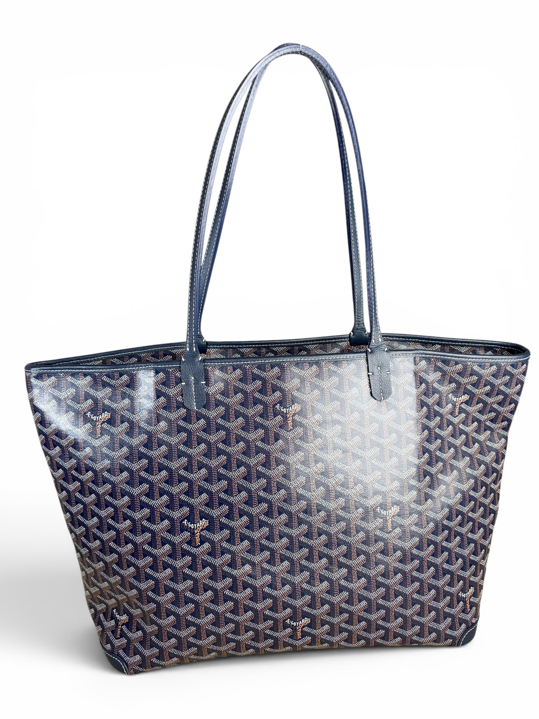 Goyard Navy Goyardine Canvas Artois MM