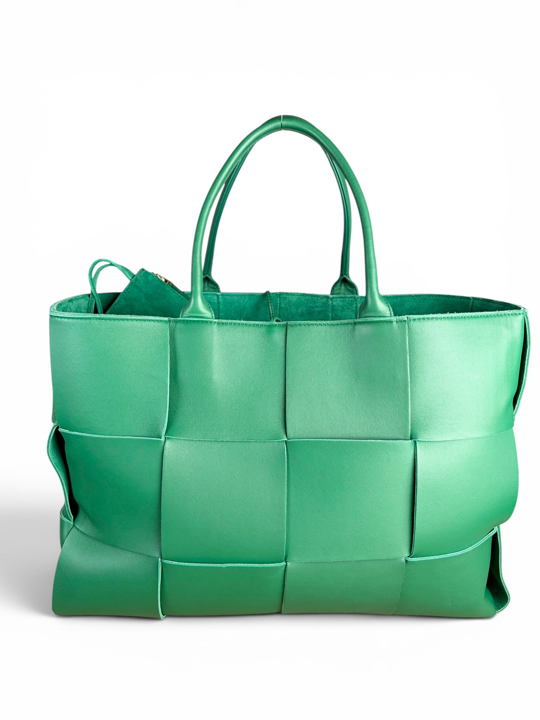 Bottega Veneta Green Maxi Intrecciato Large Arco Tote
