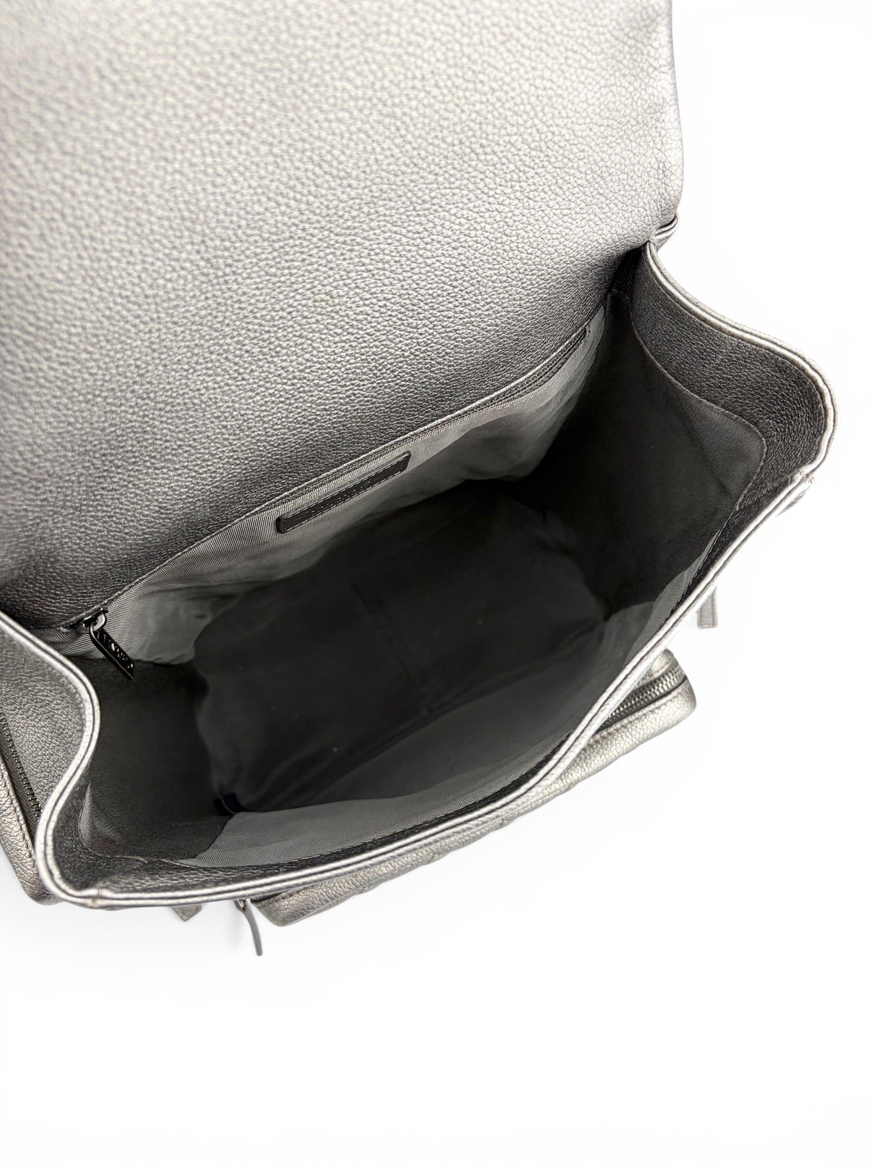 Chanel Pewter Leather Casual Rock Backpack