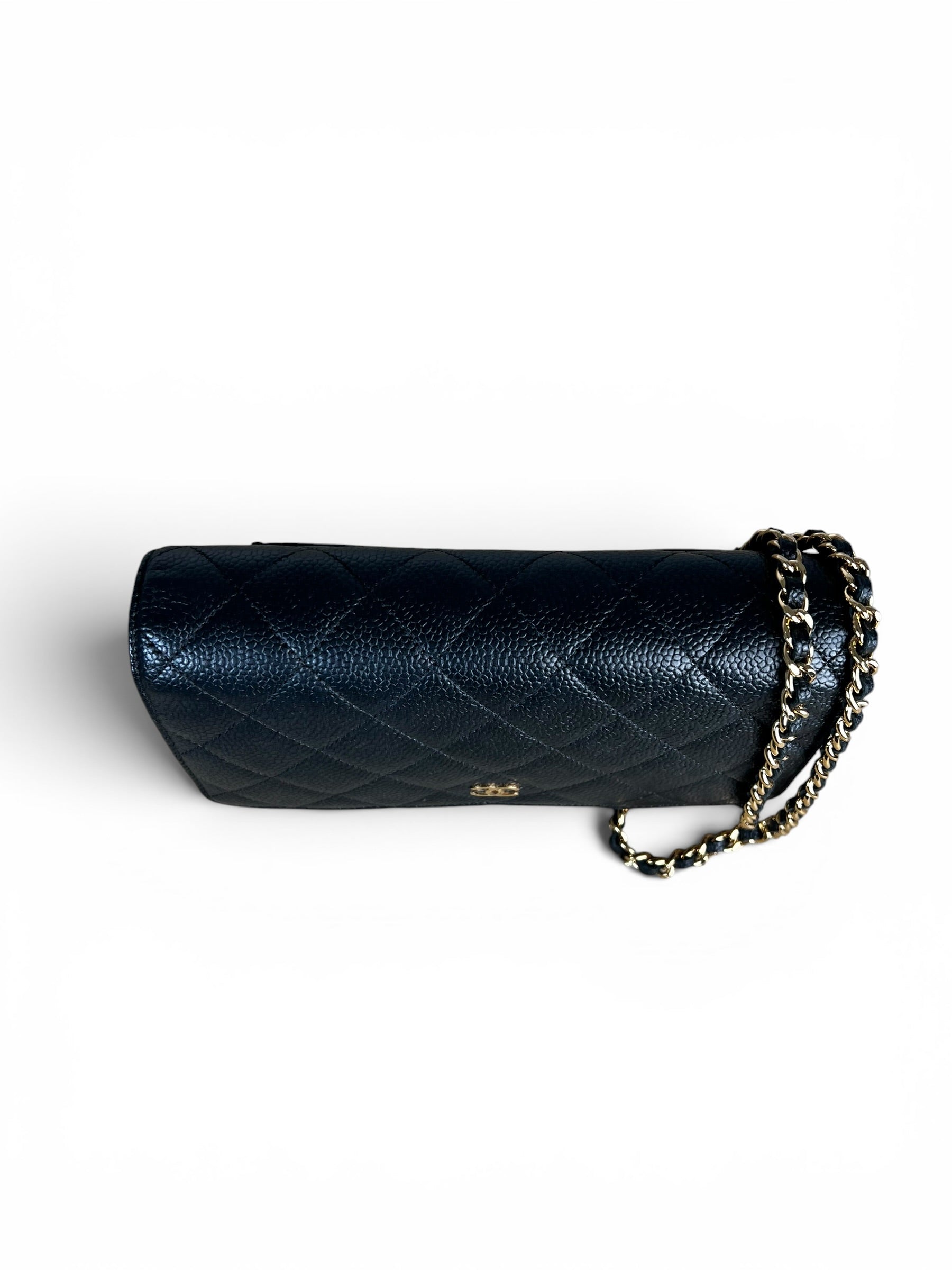 Chanel Black Caviar Classic Wallet On Chain