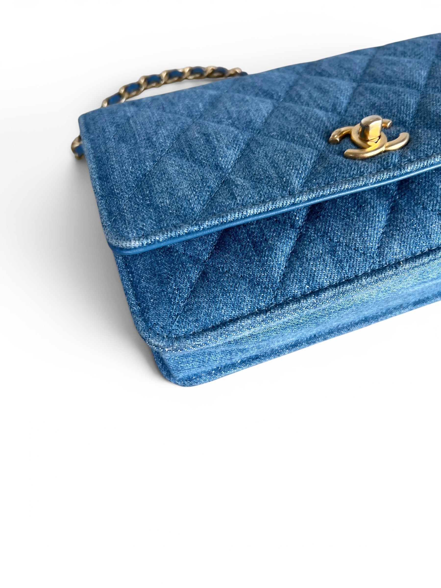 Chanel Denim Pearl Crush Wallet On Chain