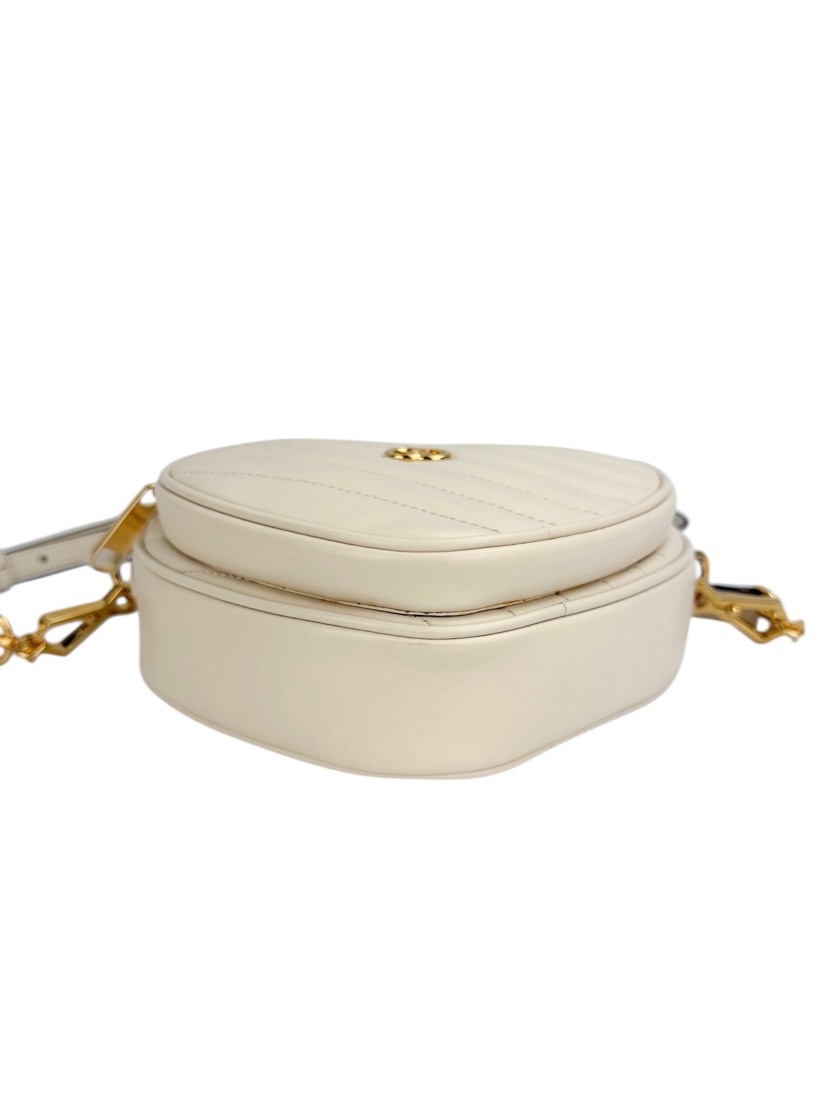 Gucci Cloud White Leather Heart Crossbody