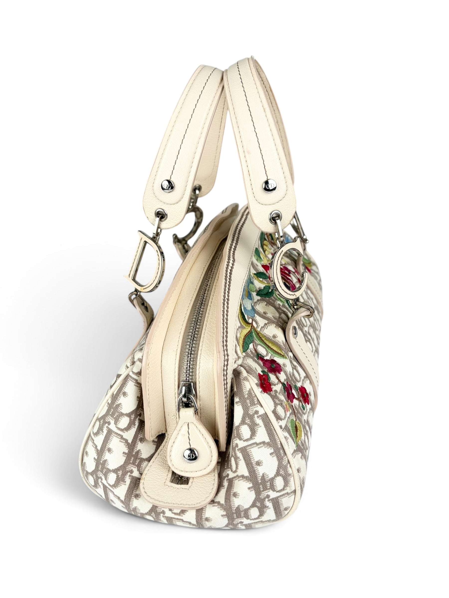 Christian Dior Vintage Floral Diorissimo Canvas Bowler