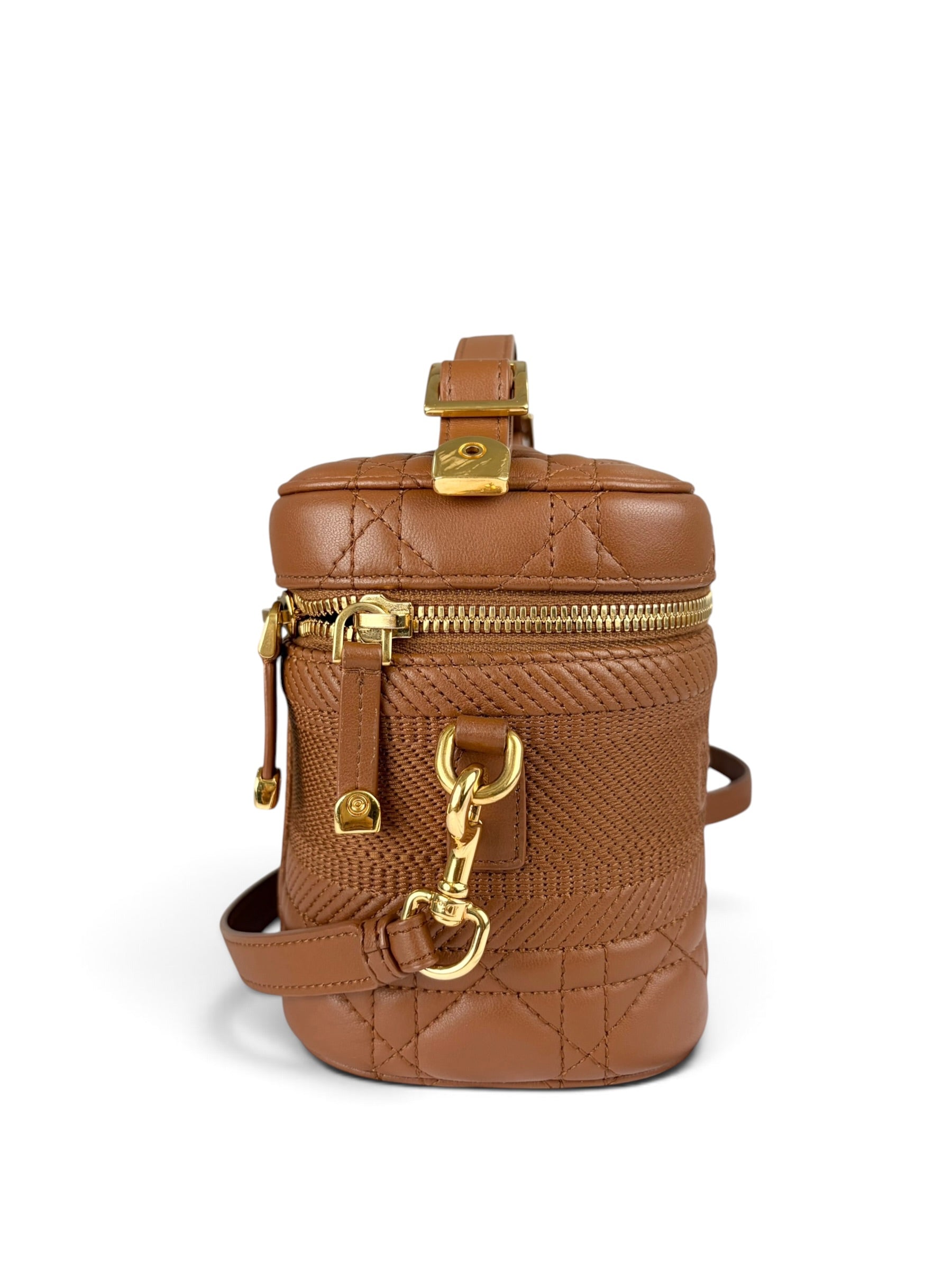 Christian Dior Brown Lambskin Cannage Small Vanity
