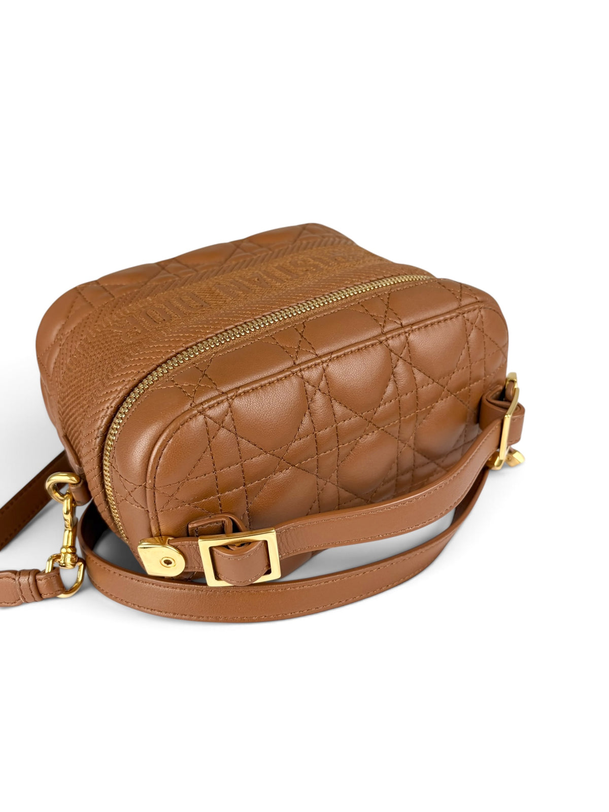 Christian Dior Brown Lambskin Cannage Small Vanity