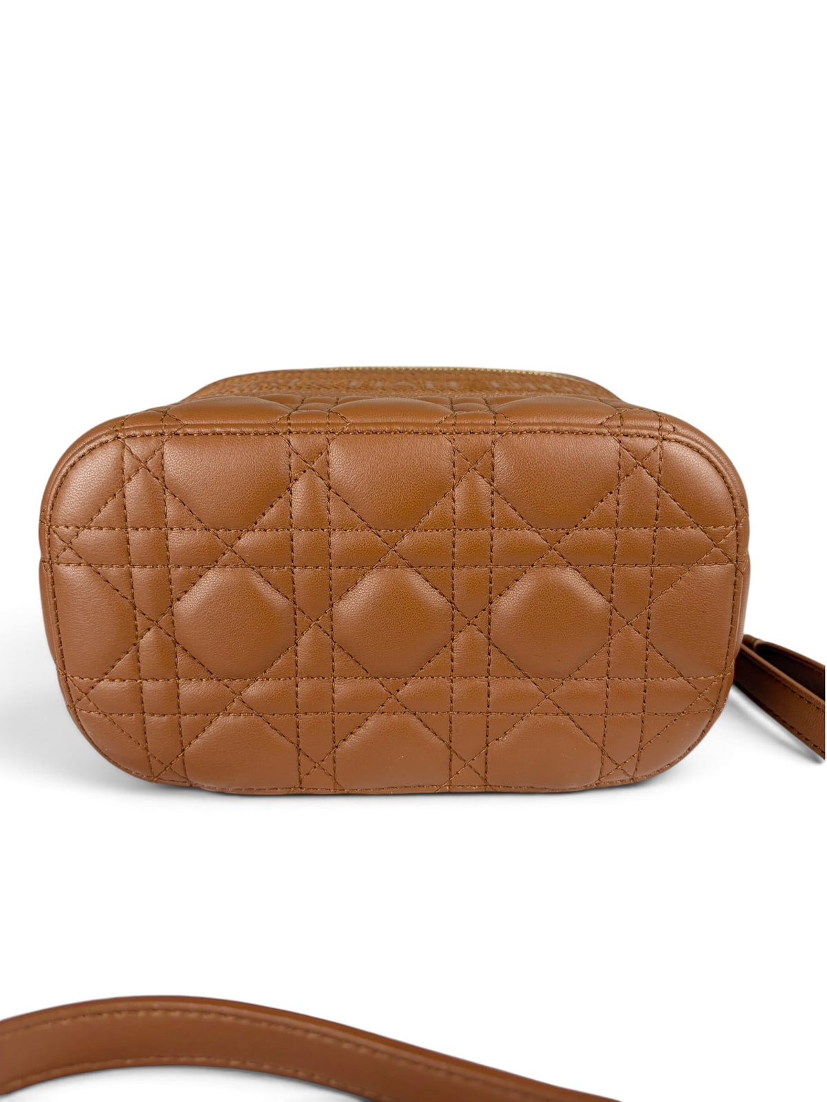 Christian Dior Brown Lambskin Cannage Small Vanity