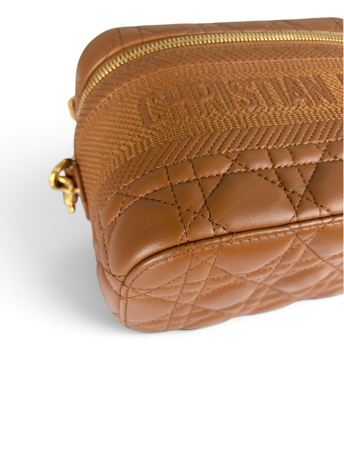 Christian Dior Brown Lambskin Cannage Small Vanity