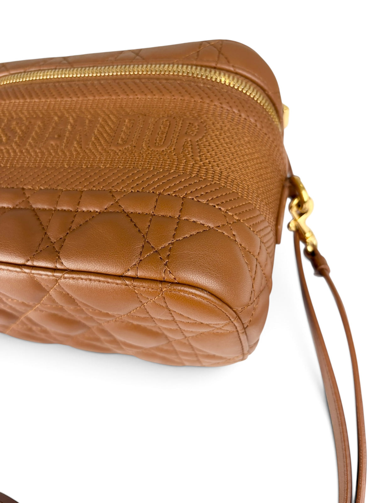 Christian Dior Brown Lambskin Cannage Small Vanity