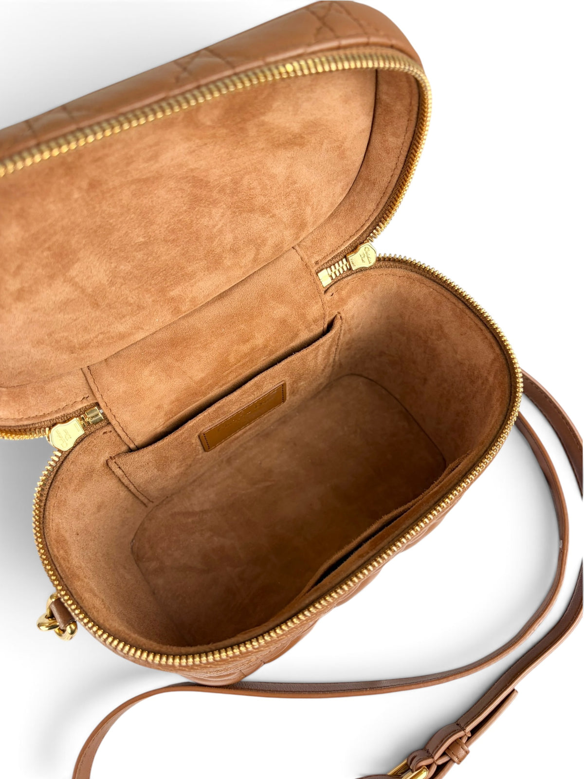 Christian Dior Brown Lambskin Cannage Small Vanity