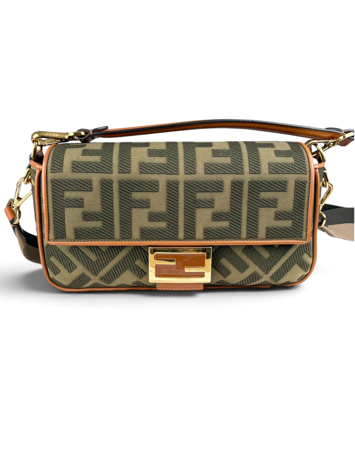 Fendi Monogram Canvas Medium Baguette