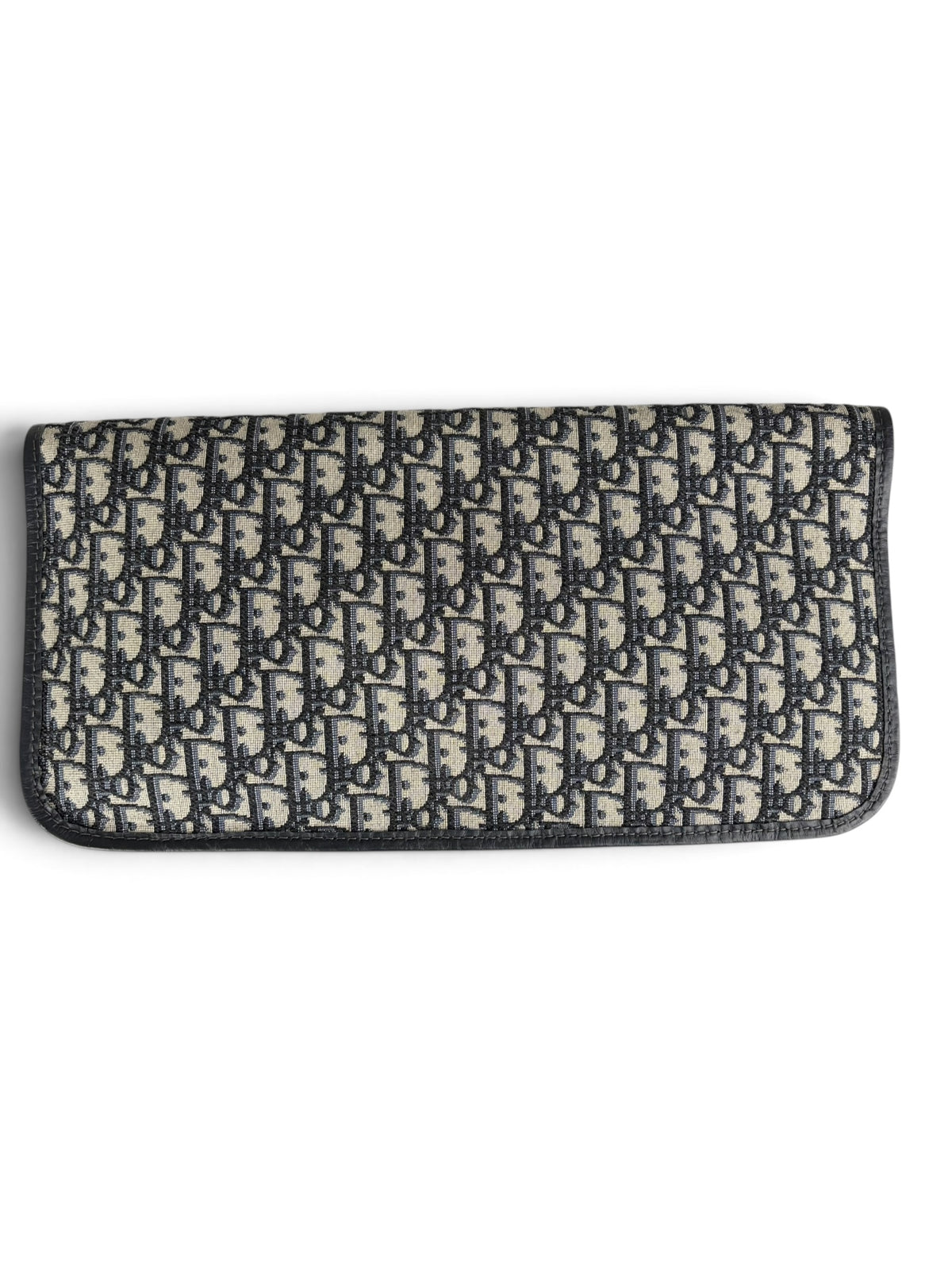 Dior Navy Oblique XL Fold Over Clutch