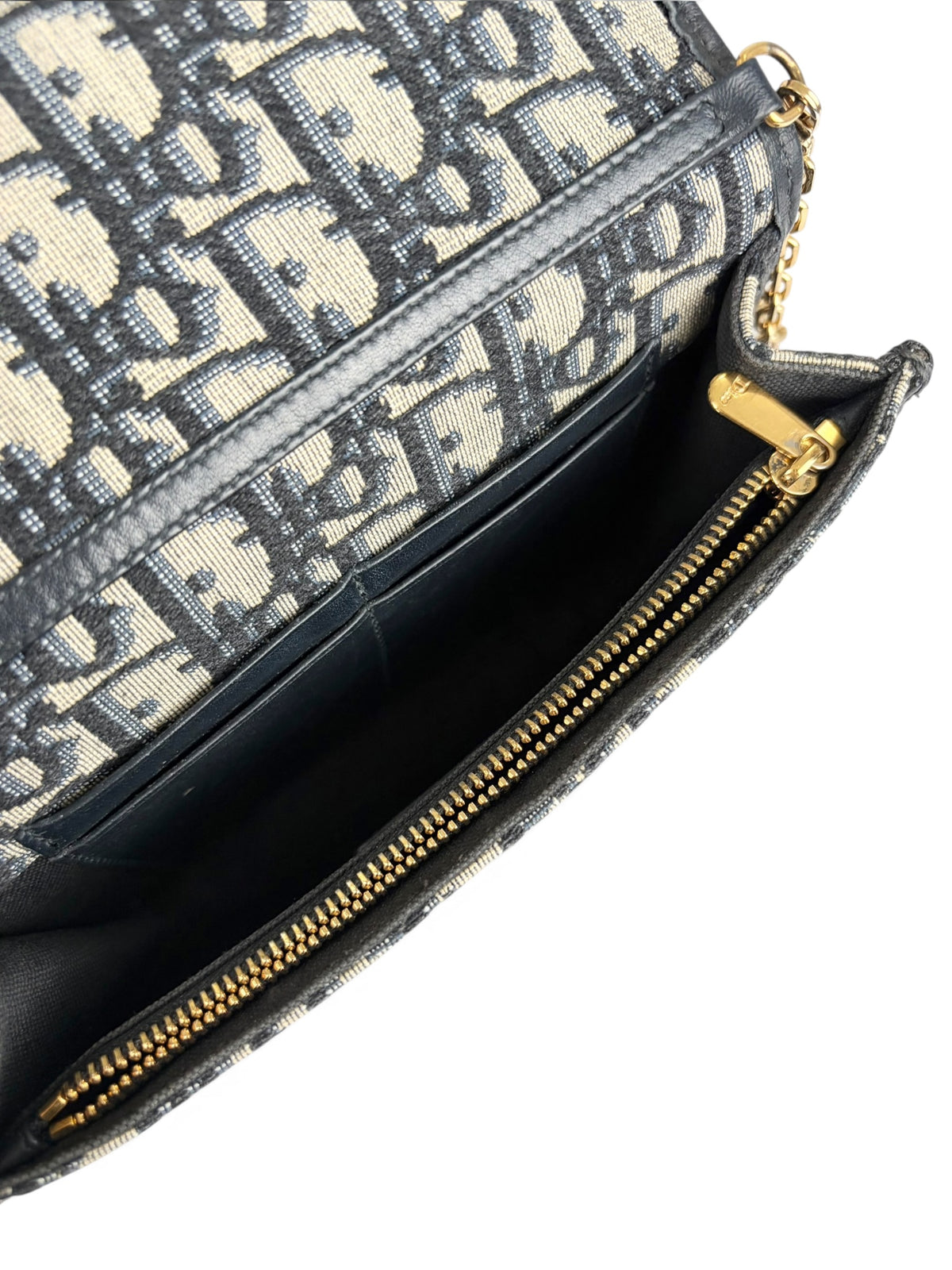 Christian Dior Navy Oblique 30 Montaigne 2-in-1 Pouch
