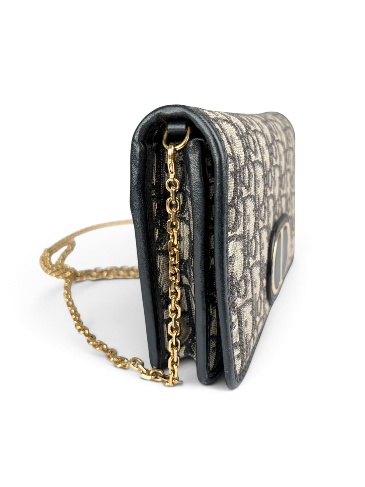Christian Dior Navy Oblique 30 Montaigne 2-in-1 Pouch