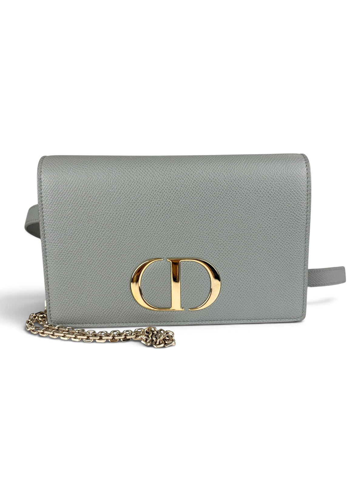 Dior Blue Grained Leather 30 Montaigne 2-in-1 Pouch