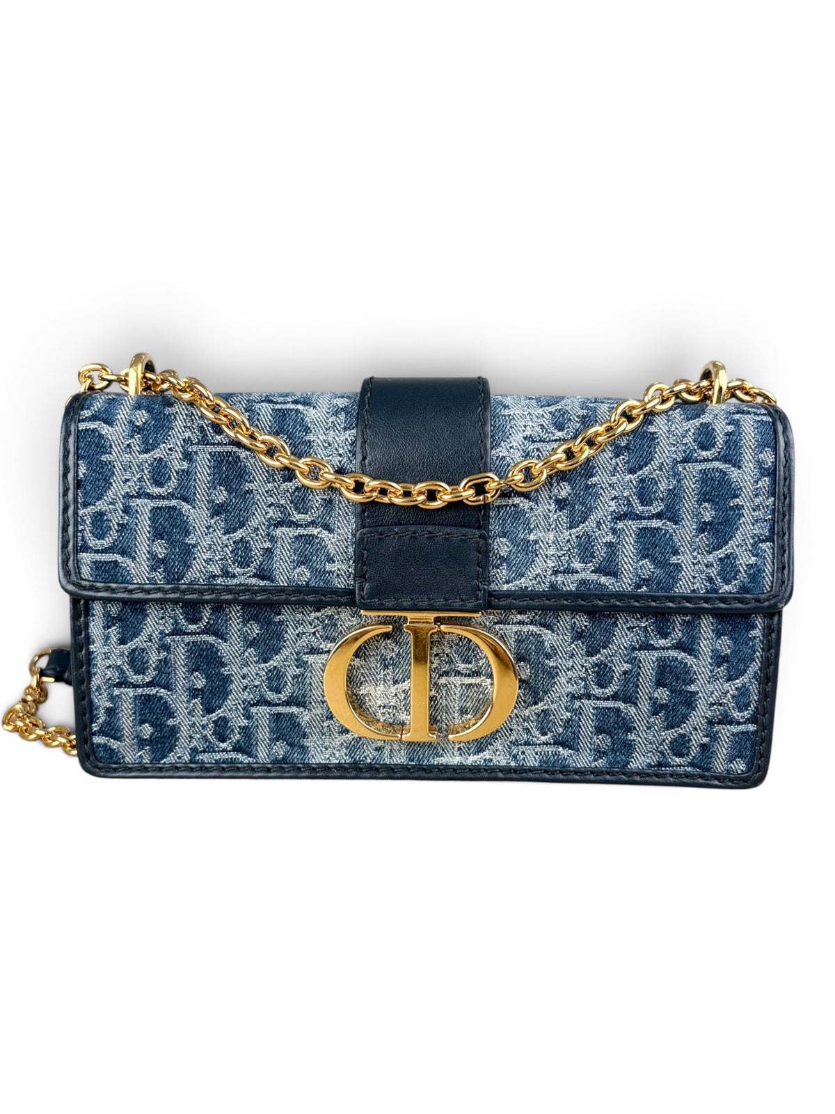 Christian Dior Denim Oblique 30 Montaigne East West Chain Bag
