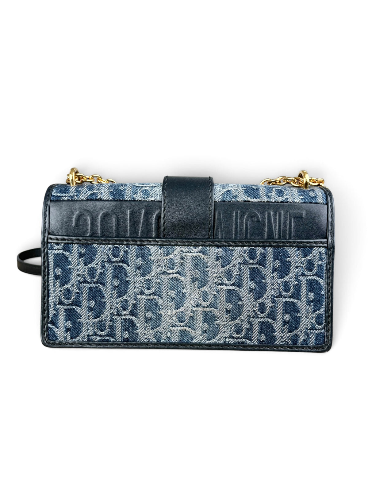 Christian Dior Denim Oblique 30 Montaigne East West Chain Bag