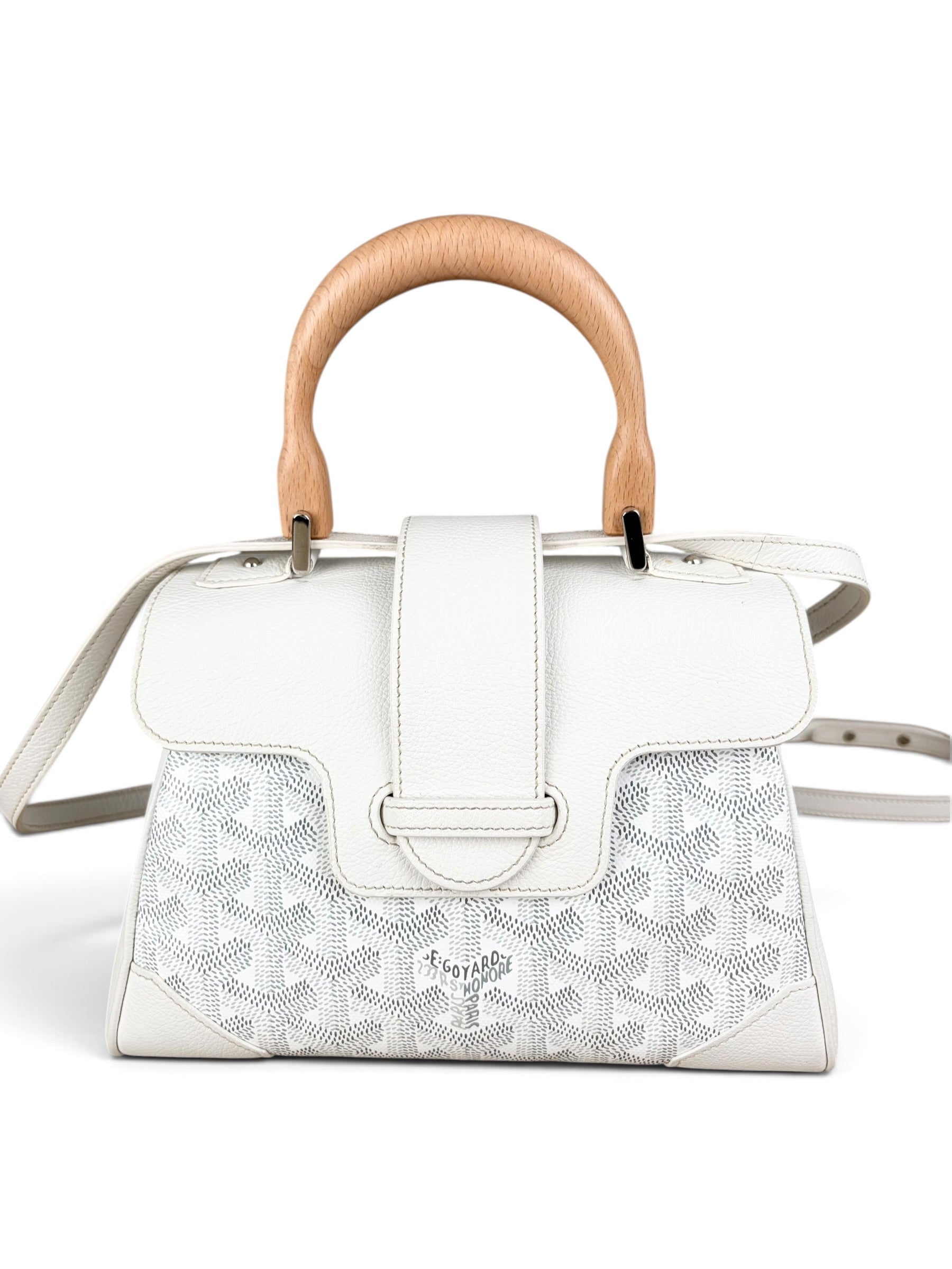 Goyard White Goyardine Canvas Saigon Souple Mini