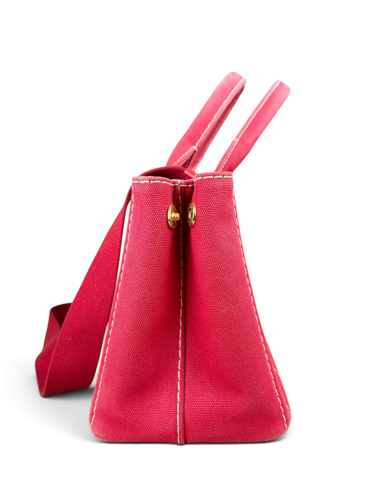 Prada Red Canvas Small Canapa Tote