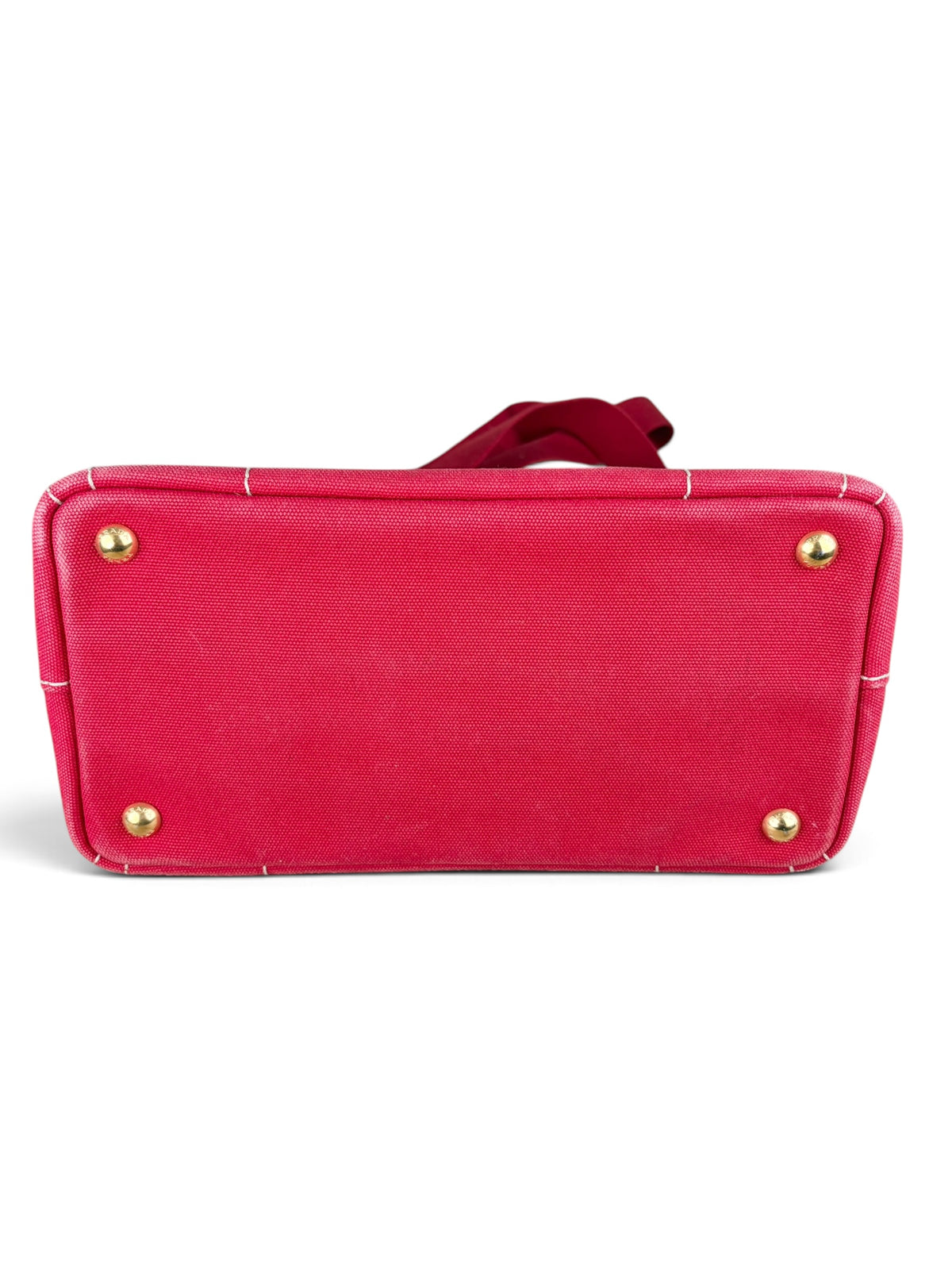 Prada Red Canvas Small Canapa Tote