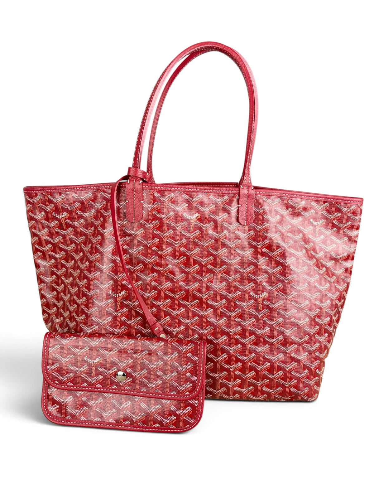 Goyard Red Goyardine Saint Louis Tote PM