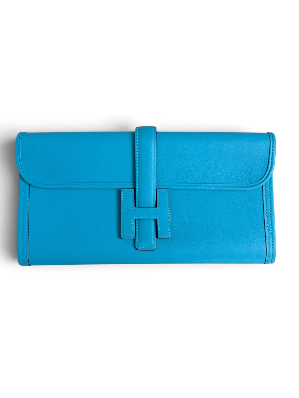 Hermes Bleu Saint Cyr Swift Jige Elan Clutch 29
