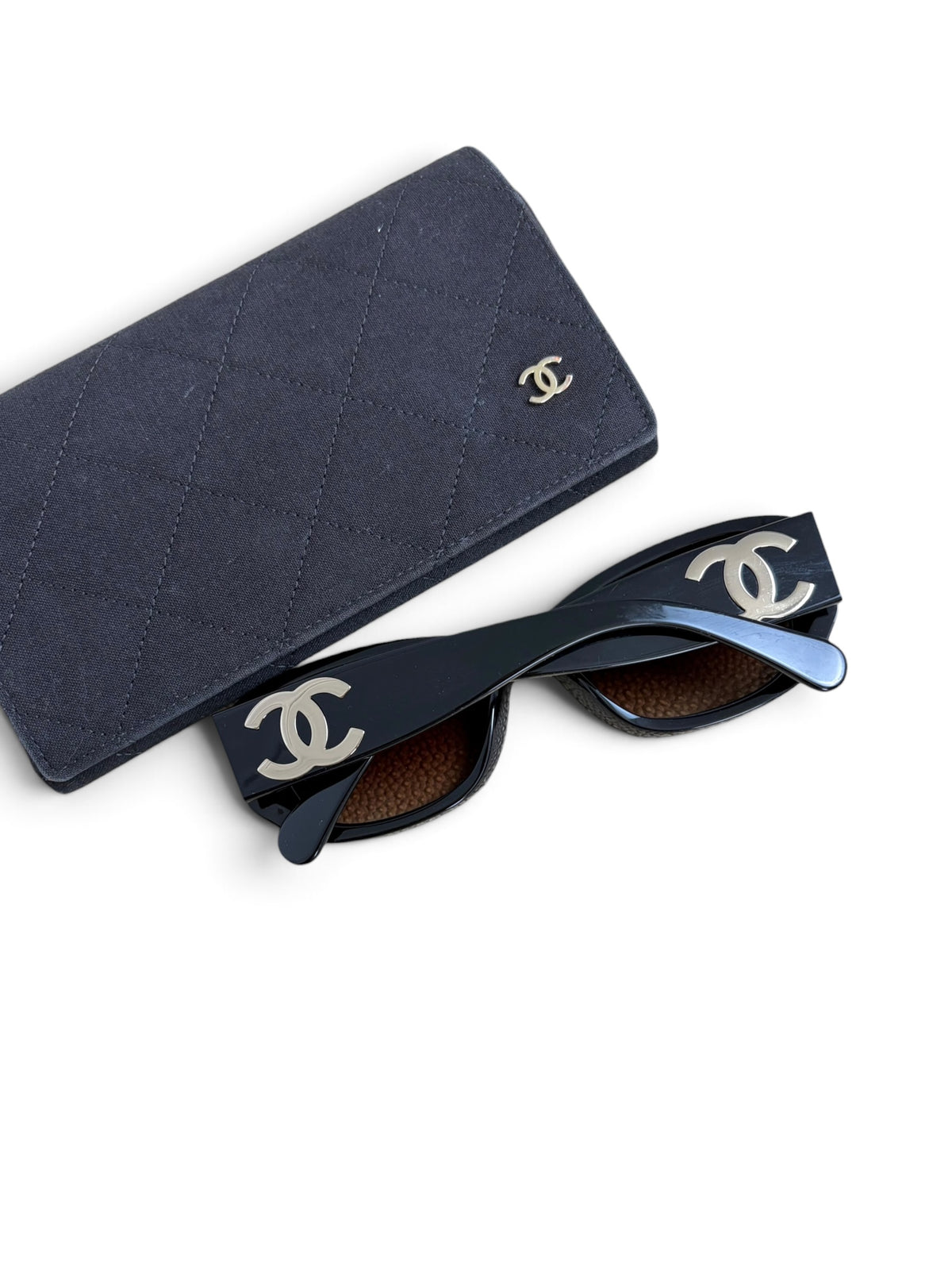 Chanel Black Acetate CC Rectangle Sunglasses