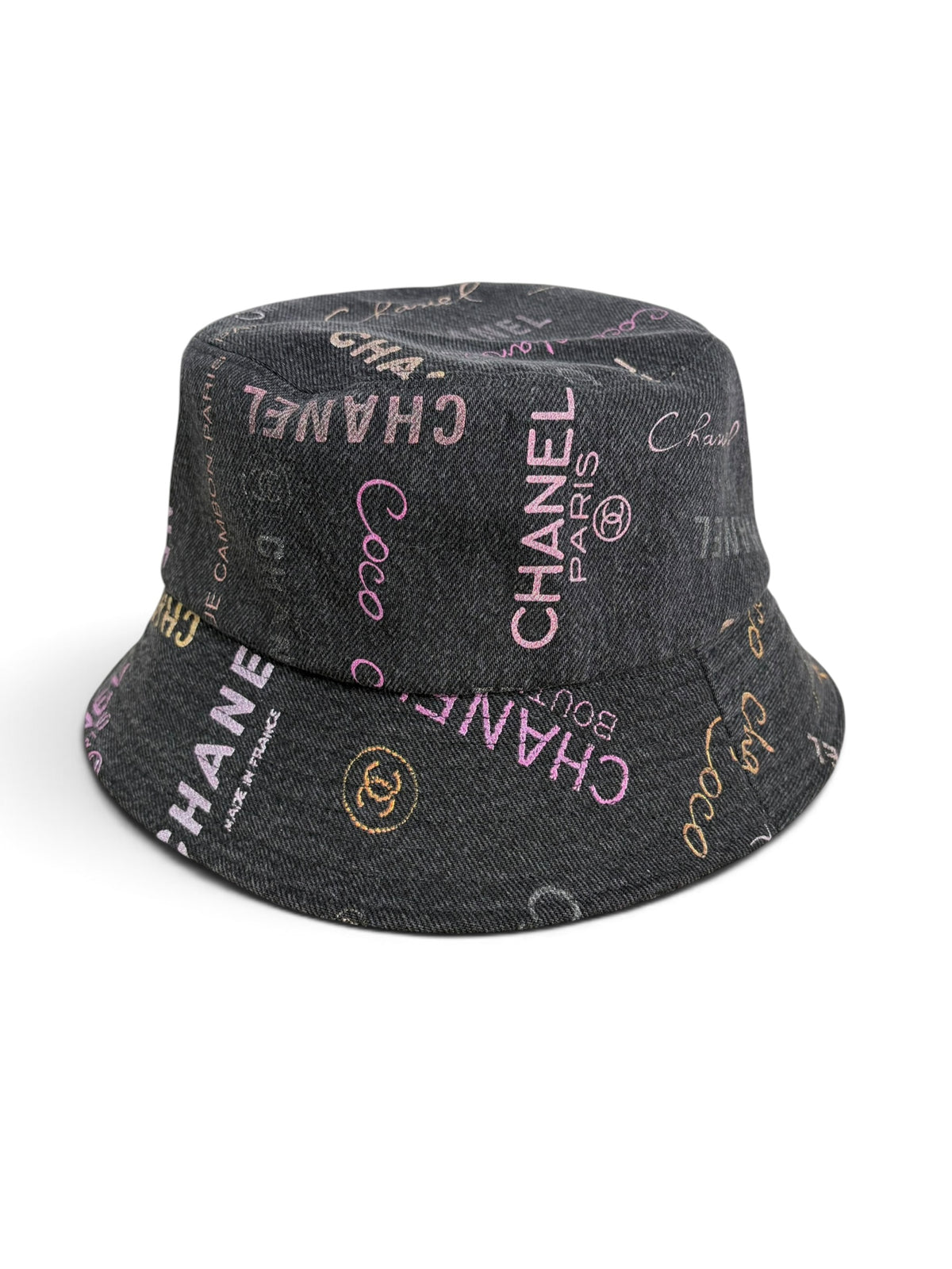 Chanel Black Denim Mood Cloche Bucket Hat
