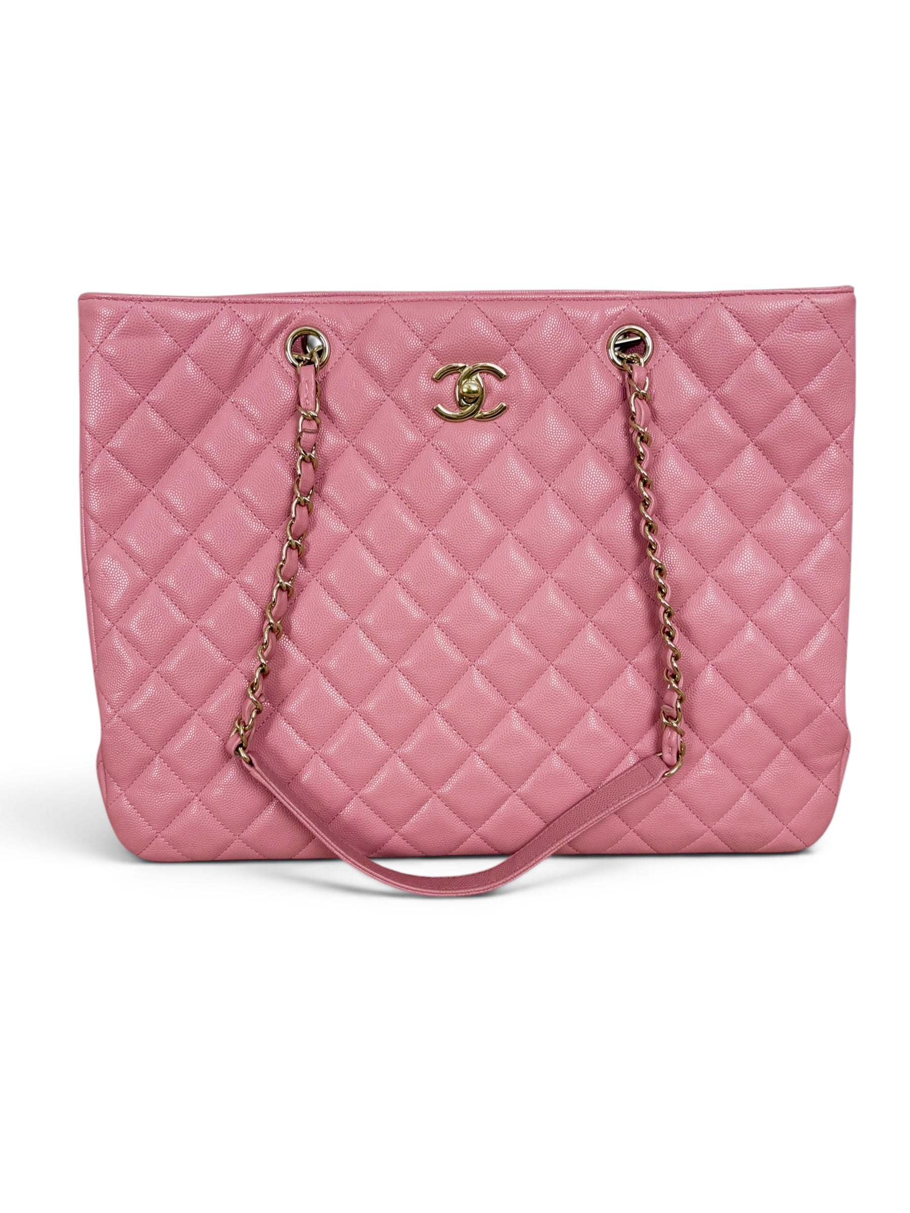 Chanel Pink Caviar Large Shopper Tote