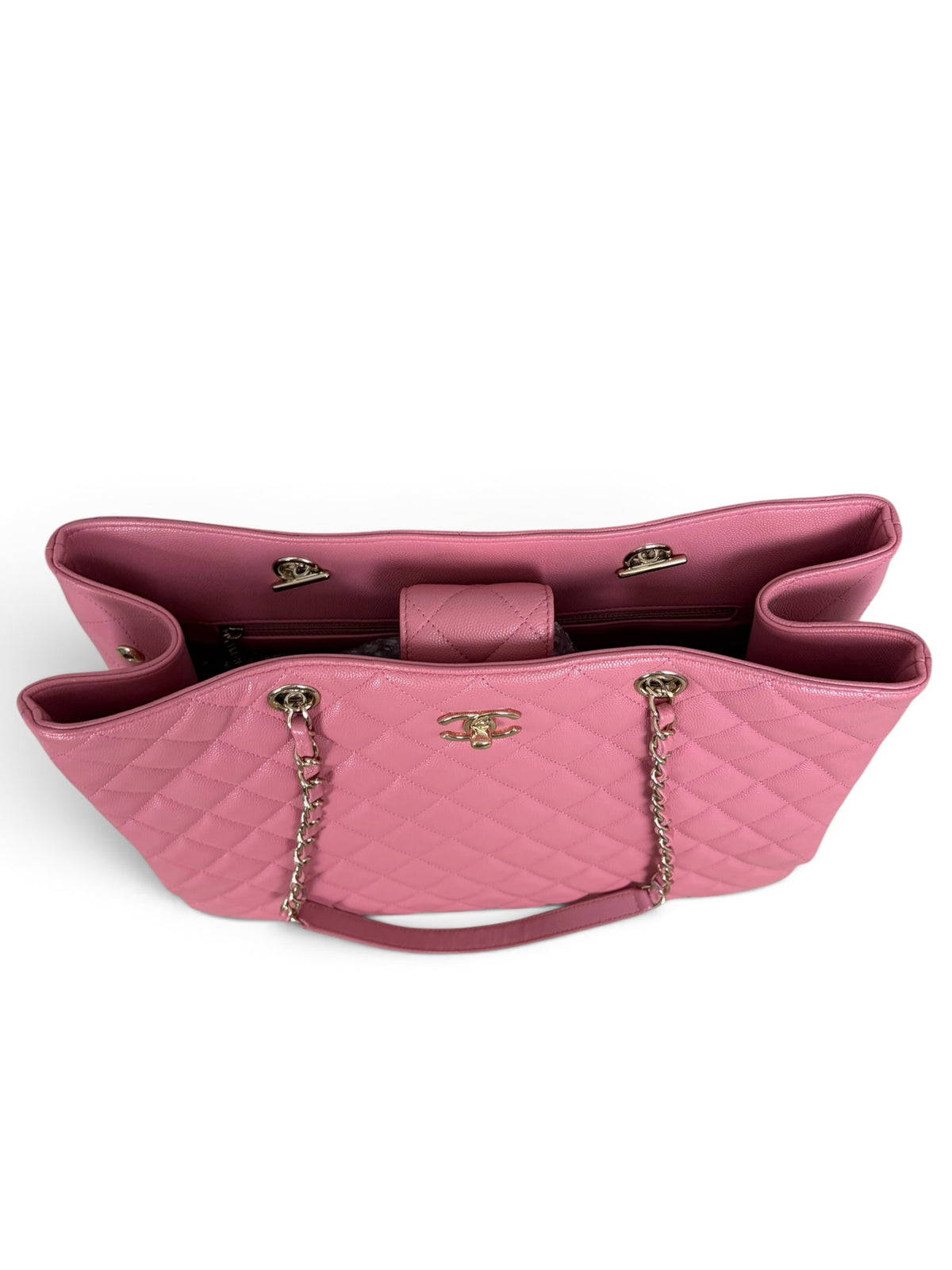 Chanel Pink Caviar Large Shopper Tote