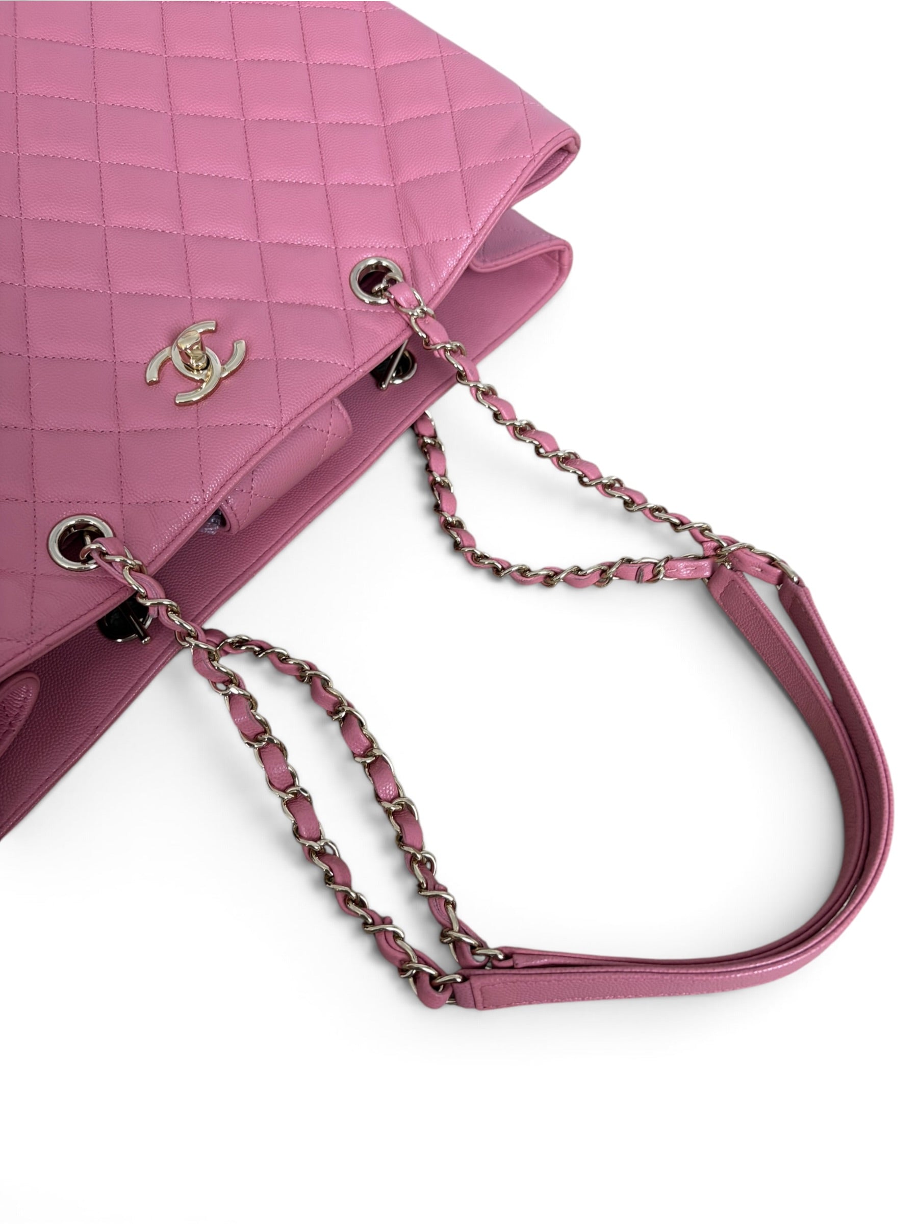 Chanel Pink Caviar Large Shopper Tote