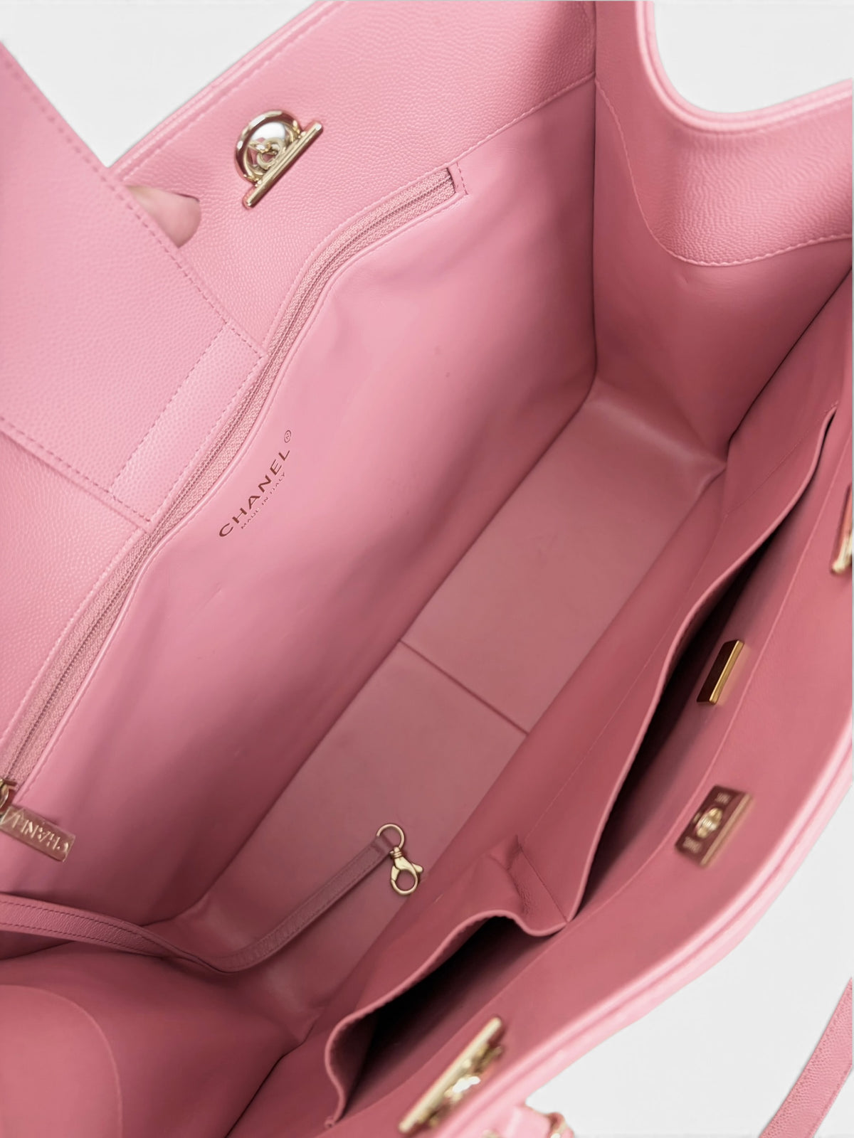 Chanel Pink Caviar Large Shopper Tote