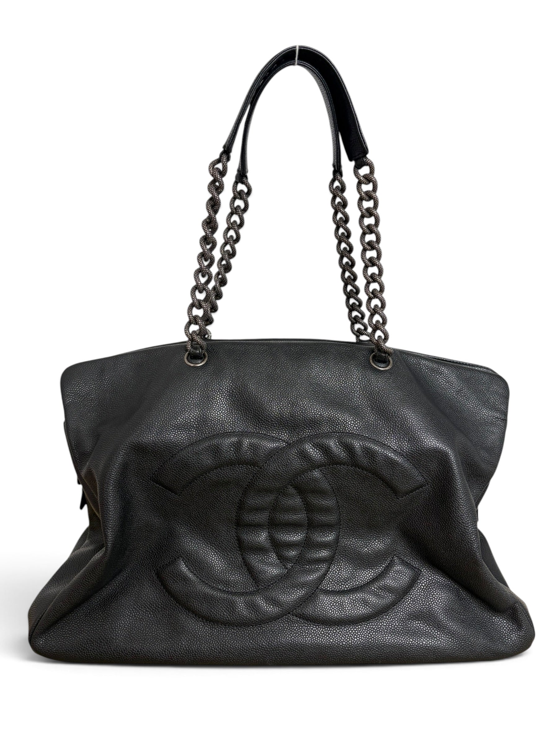 Chanel Dark Grey Caviar 31 Tote Large