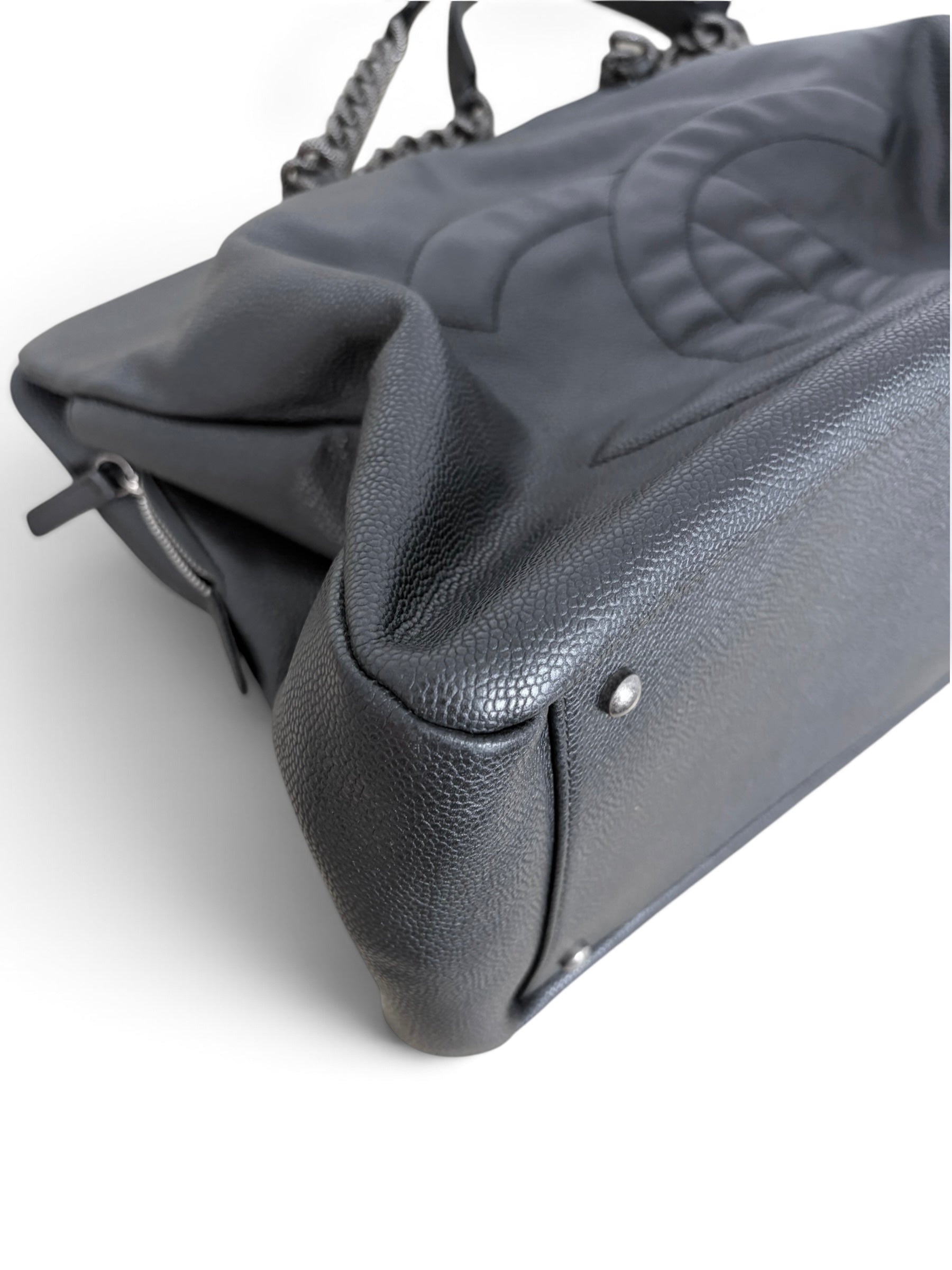 Chanel Dark Grey Caviar 31 Tote Large