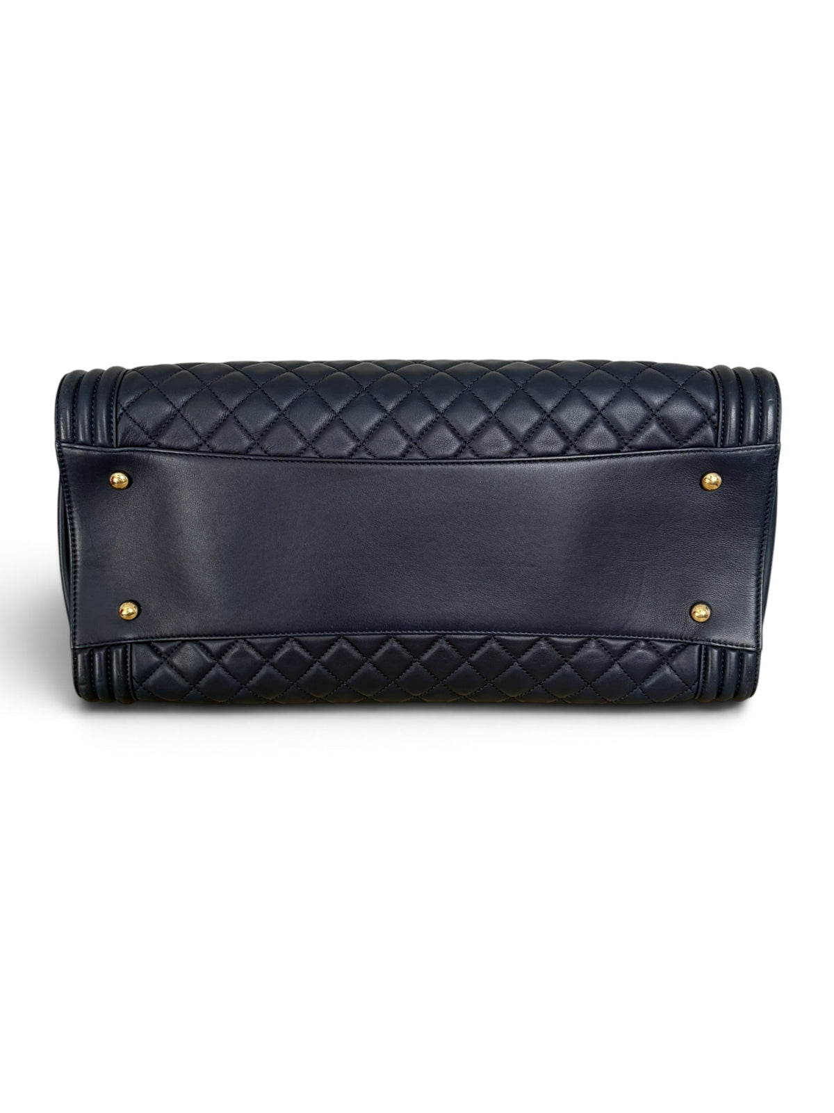 Chanel Navy Calfskin Boy Shopping Tote
